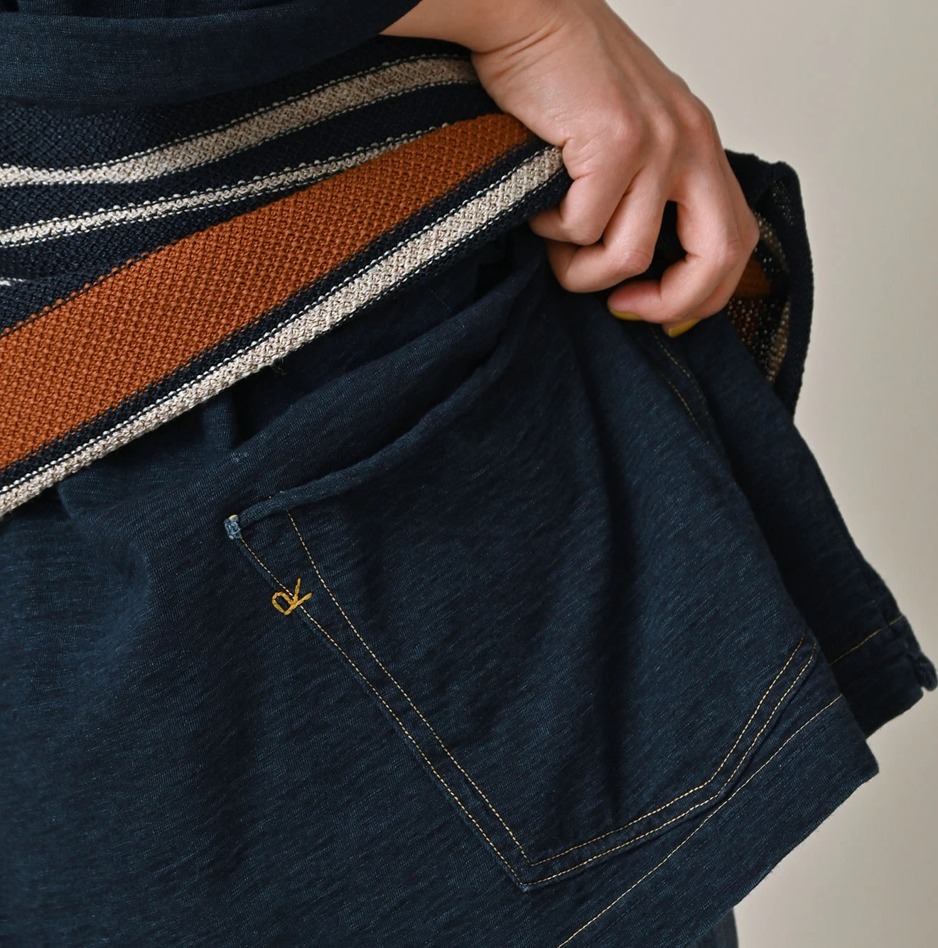 Indigo Tenjiku 9.8 Size Ocean T-shirt Premium Detail