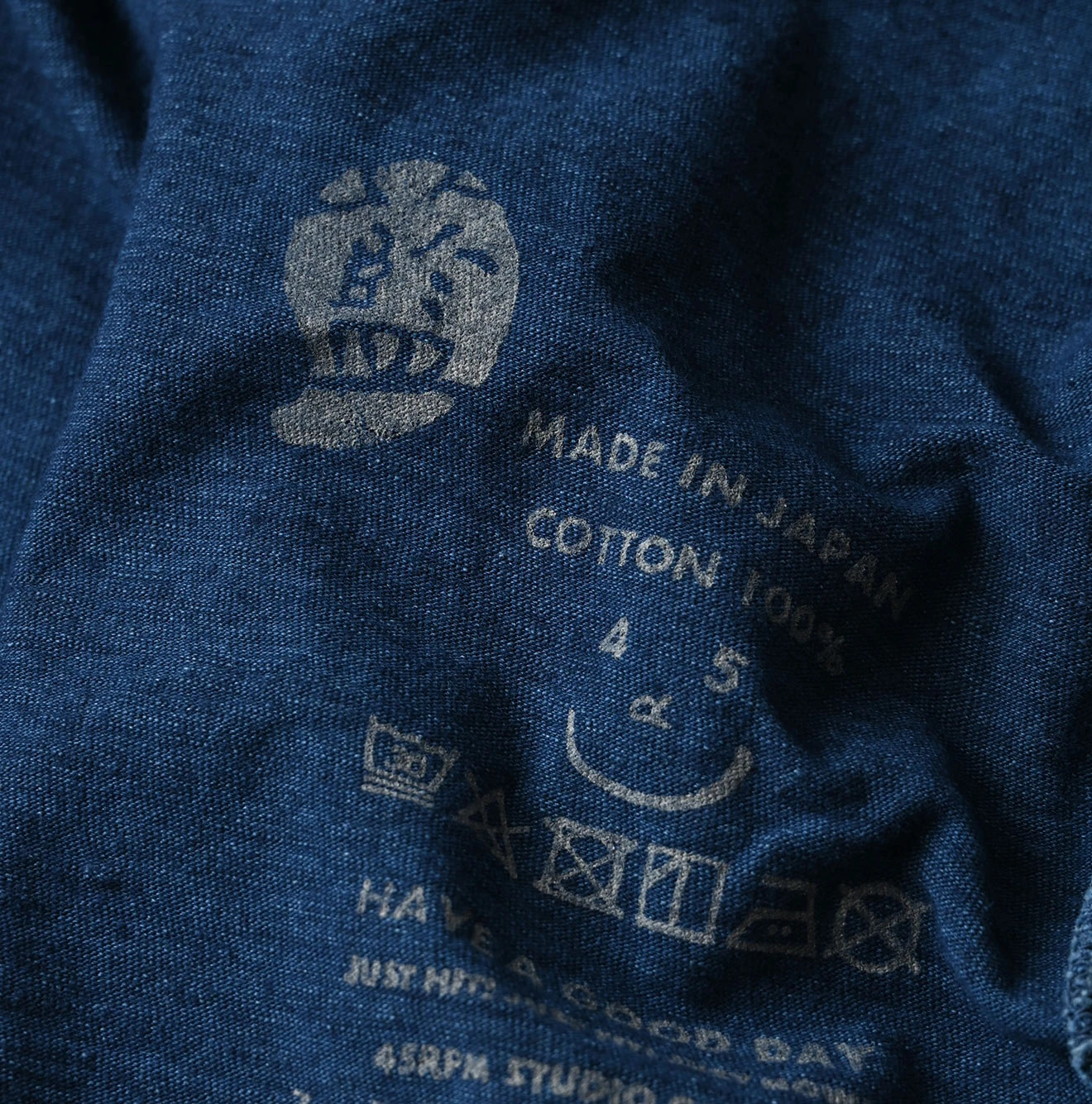 Indigo Tenjiku 9.8 Size Ocean T-shirt Premium Detail