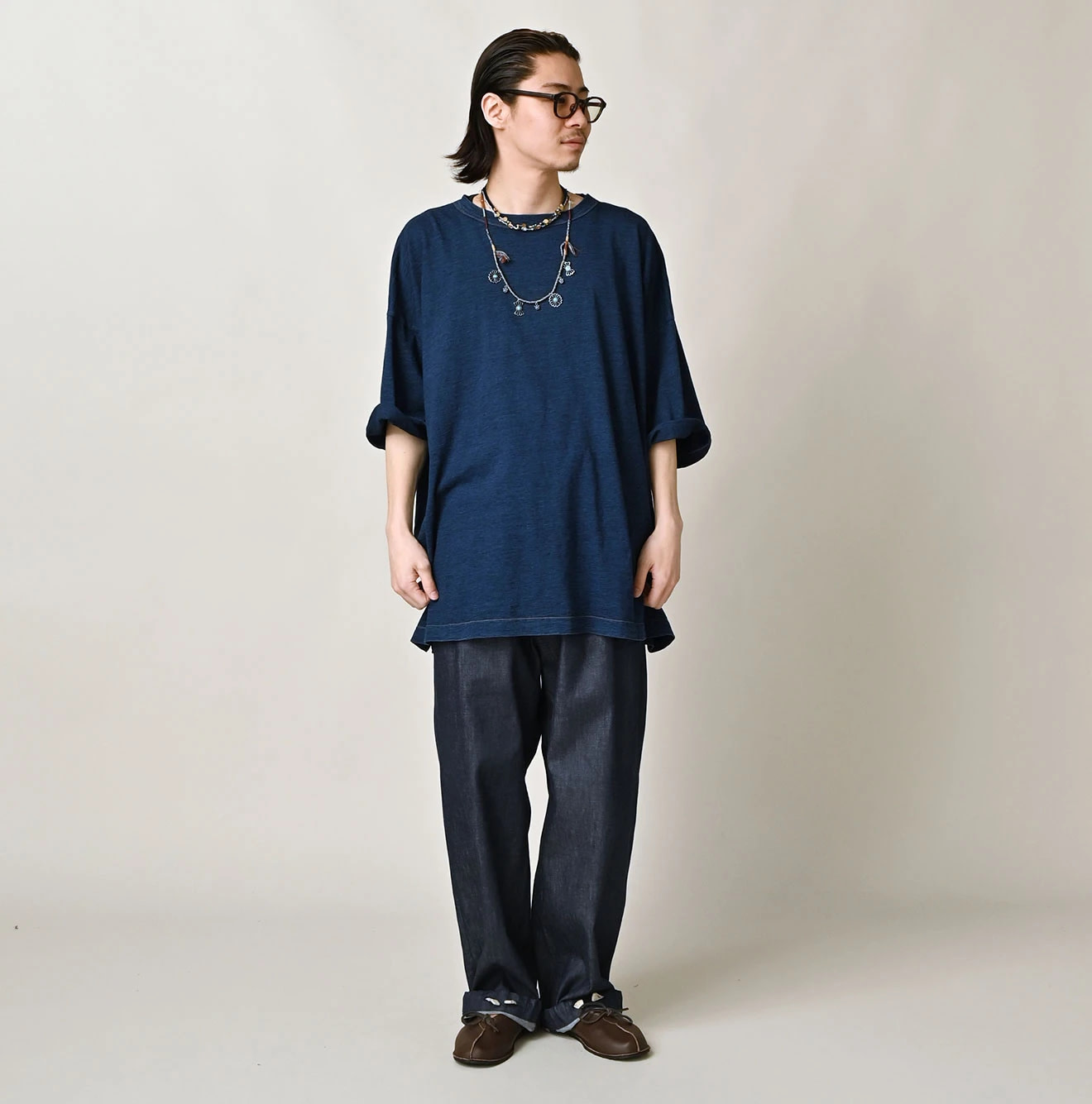Indigo Tenjiku 9.8 Size Ocean T-shirt Premium Male Model
