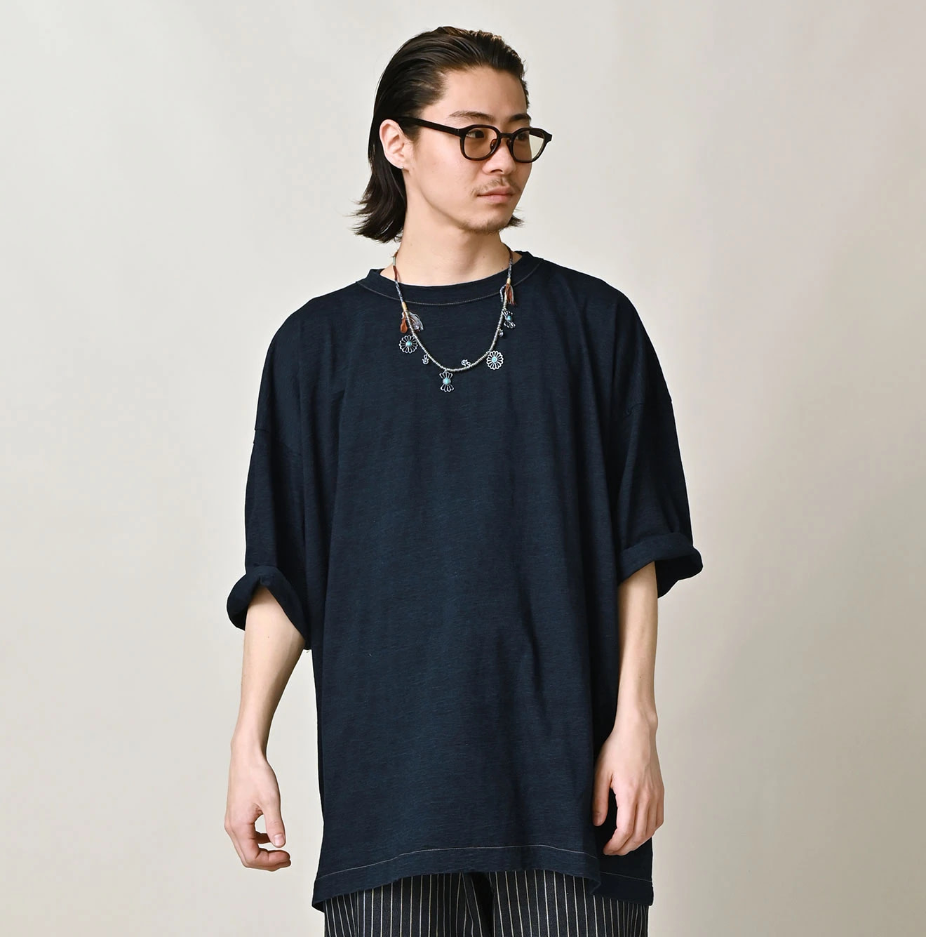 Indigo Tenjiku 9.8 Size Ocean T-shirt Male Model