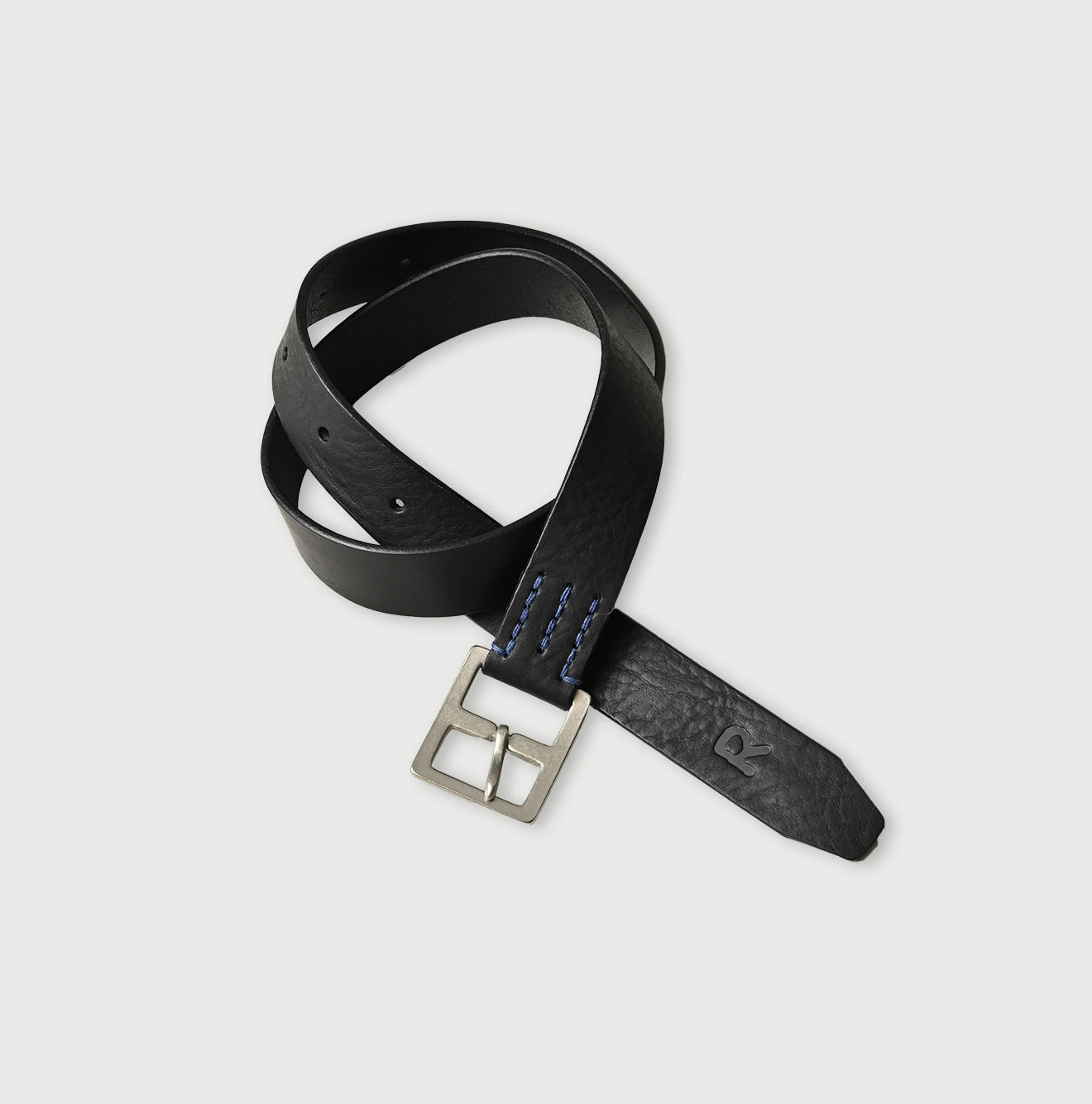 Azure Vintage Leather Belt Medium Black