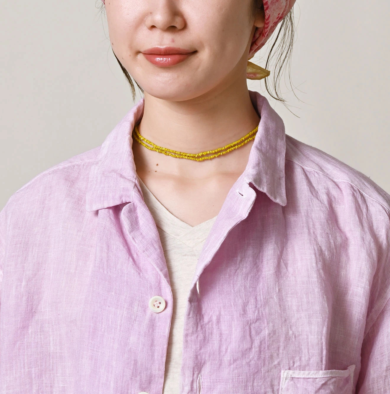 45 Plant Dyed Indian Linen 908 Marchal Shirt Detail