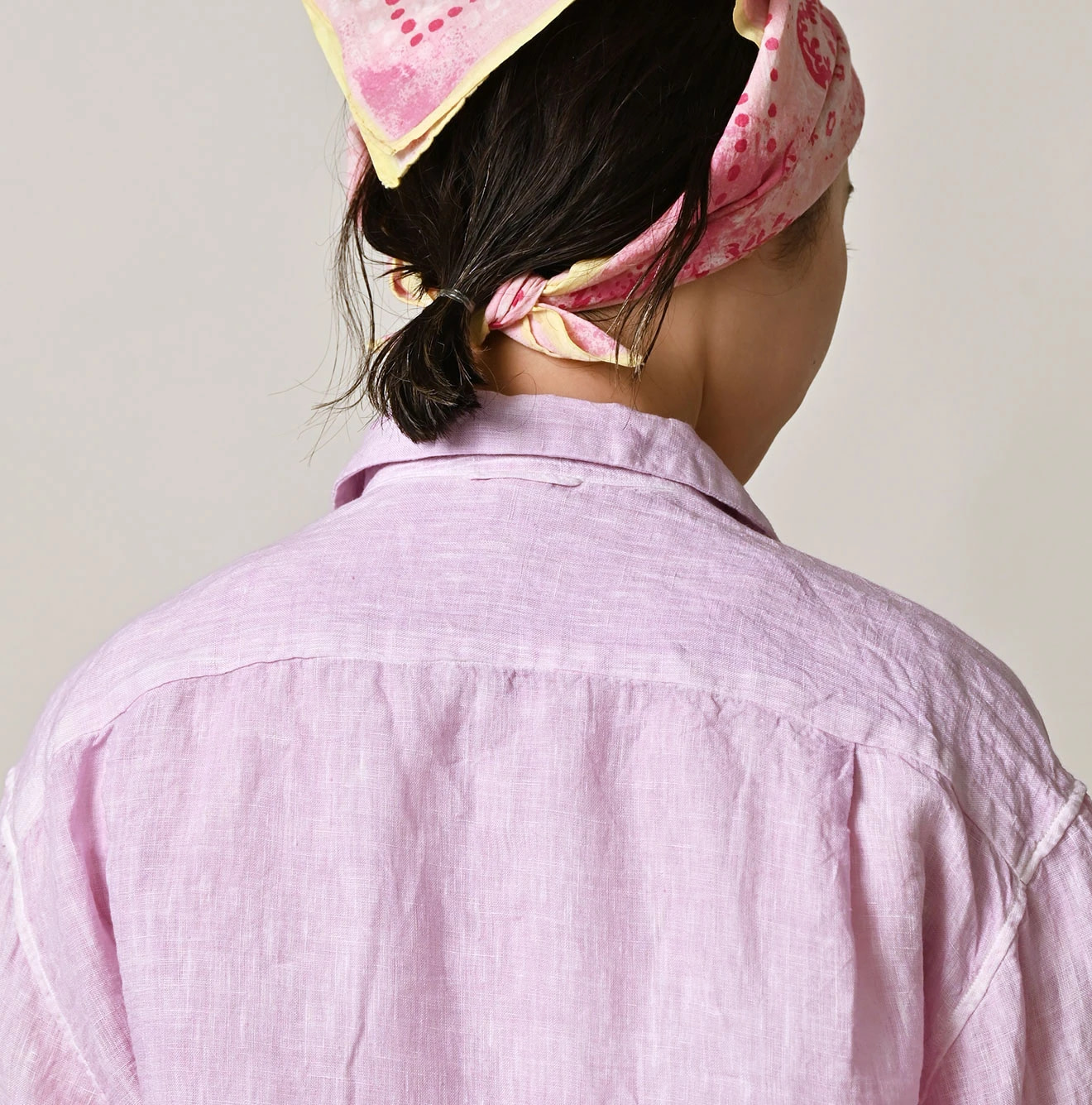 45 Plant Dyed Indian Linen 908 Marchal Shirt Detail