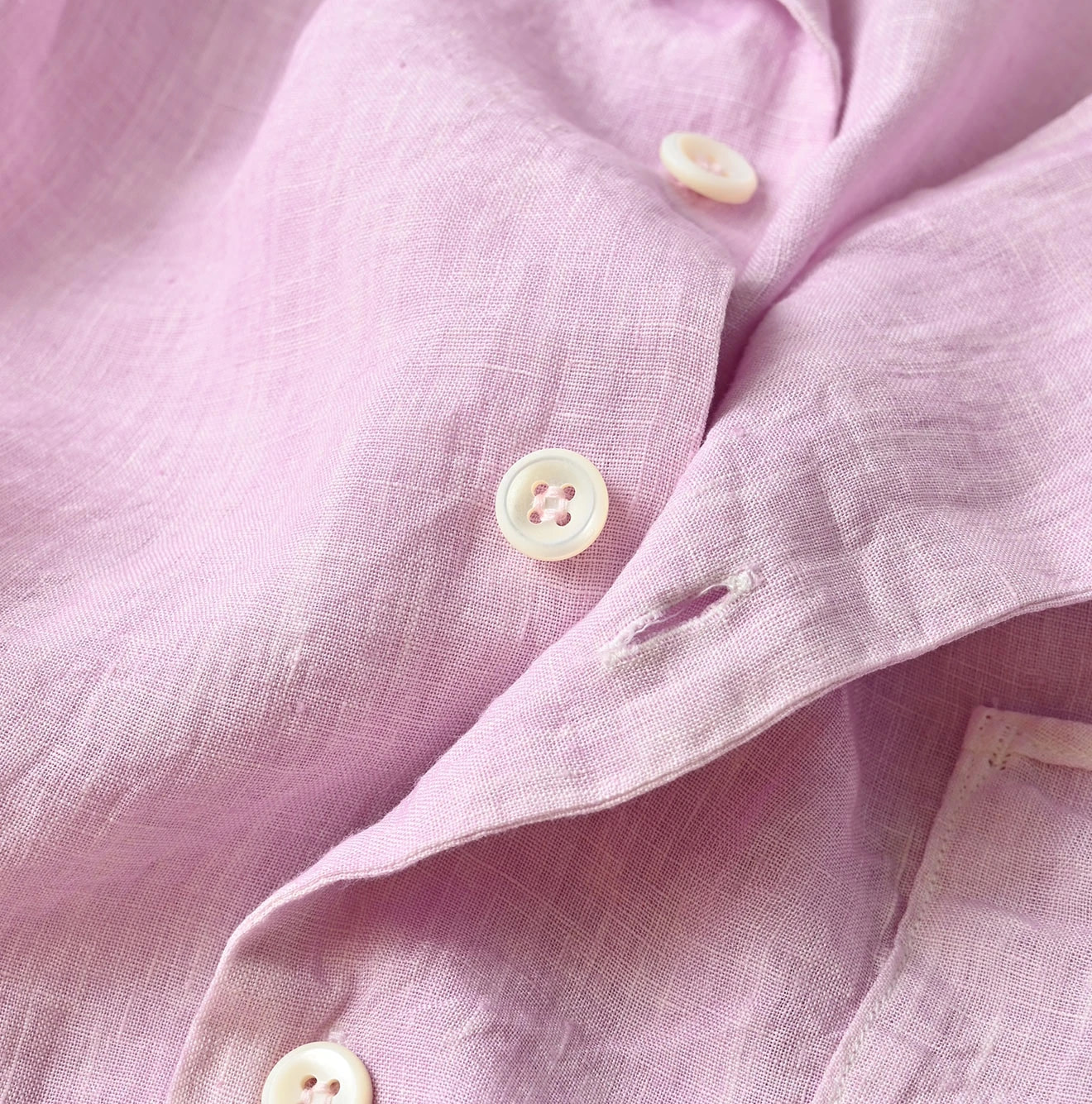 45 Plant Dyed Indian Linen 908 Marchal Shirt Detail