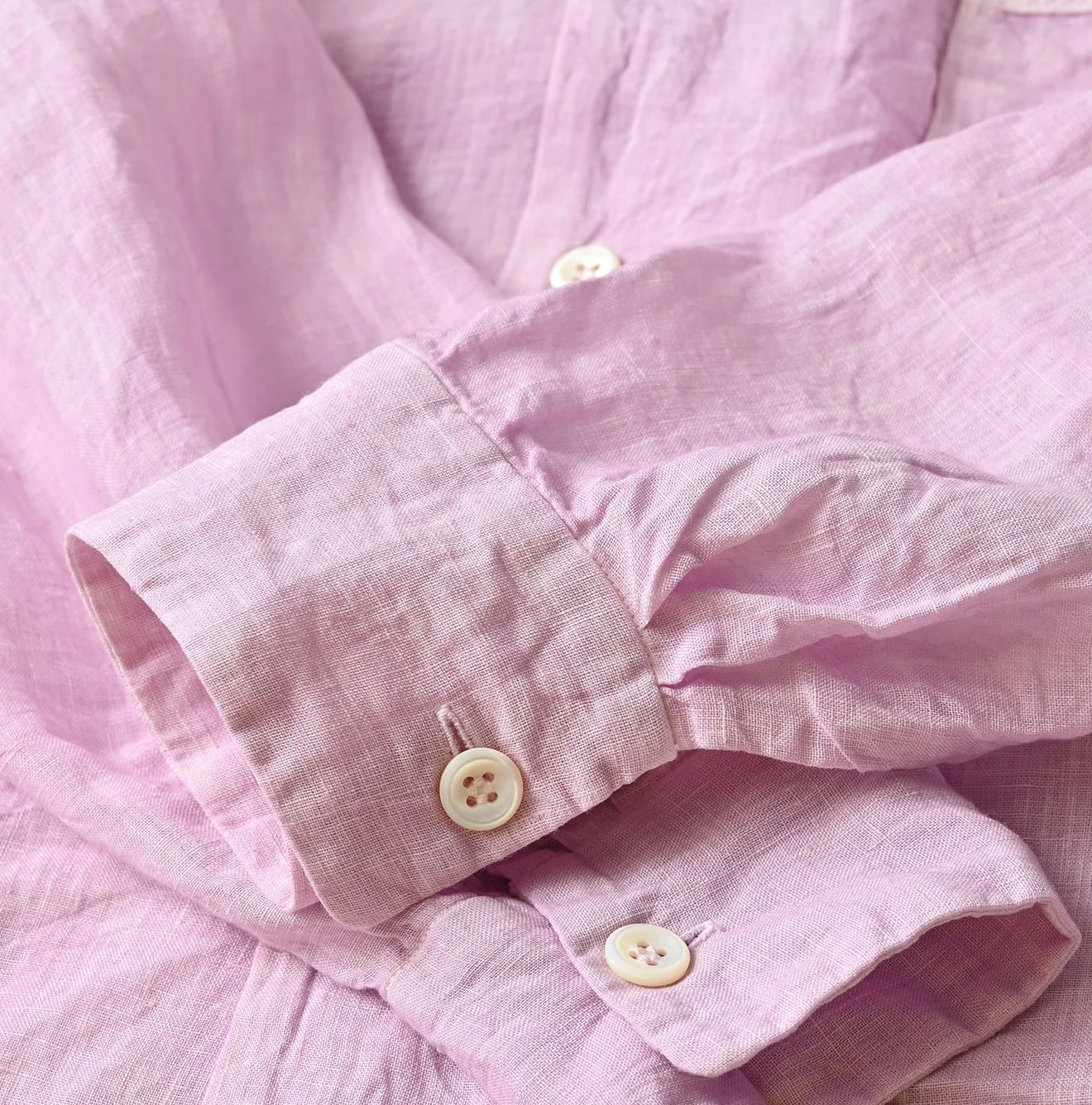 45 Plant Dyed Indian Linen 908 Marchal Shirt Detail