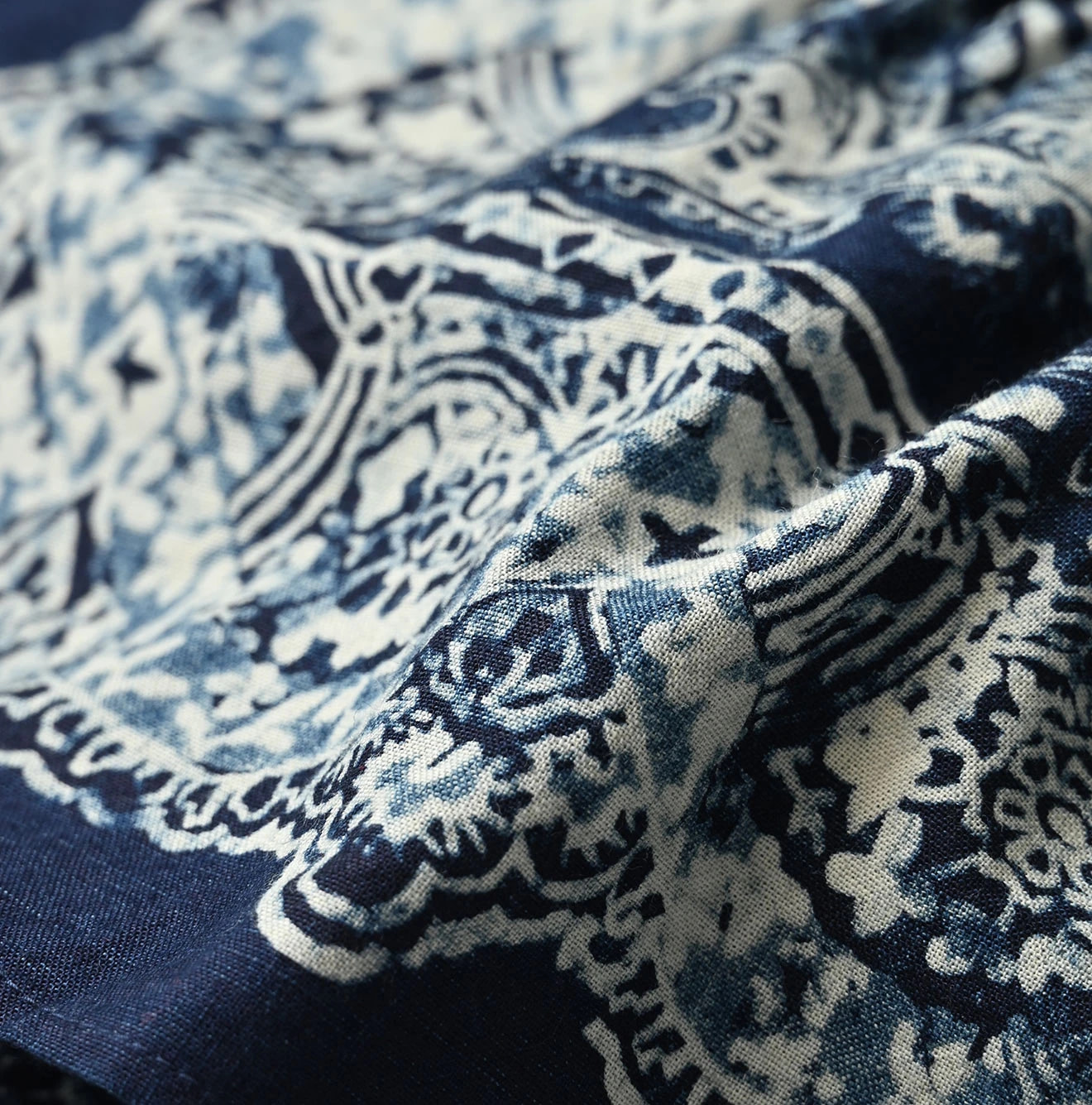 Indigo Bandana Paisley Print Tunktop Bra Detail