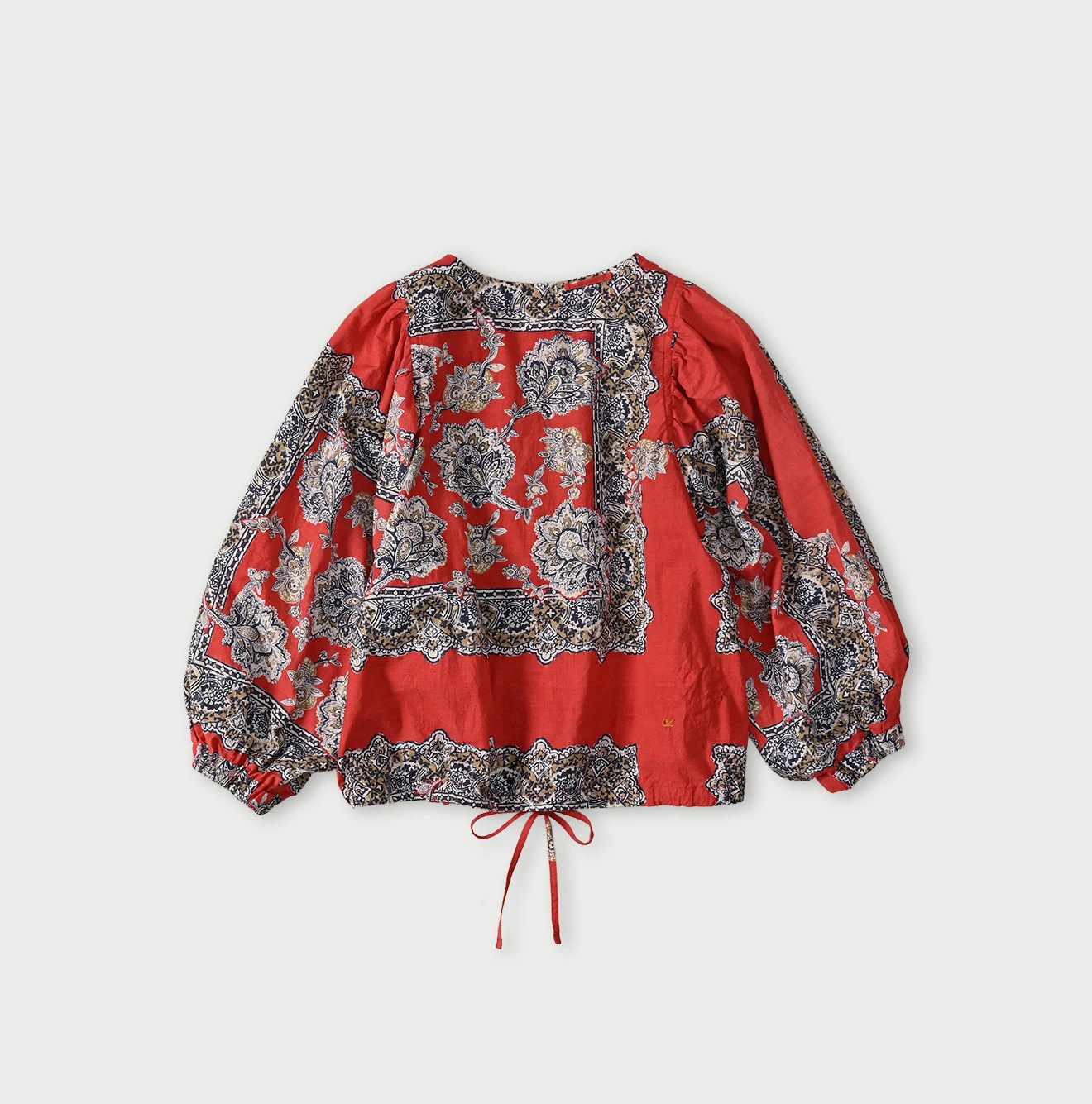 Bandana Paisley Print Puff Blouse Back