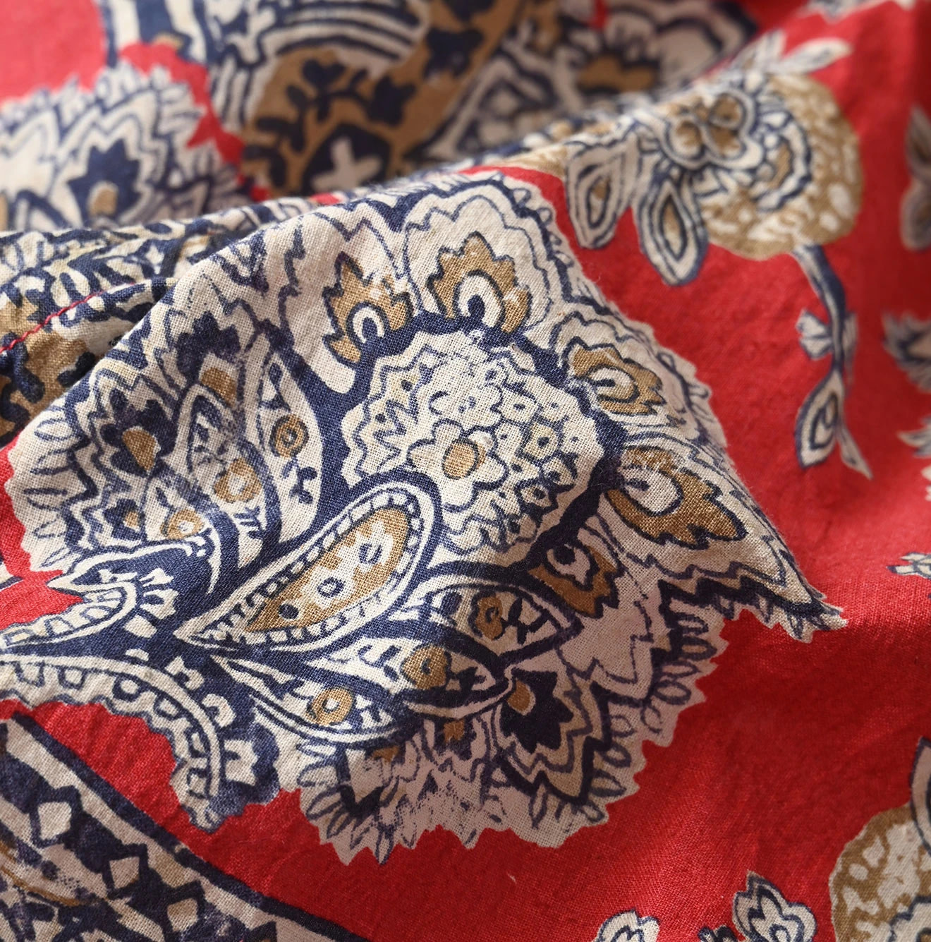 Bandana Paisley Print Puff Blouse Detail