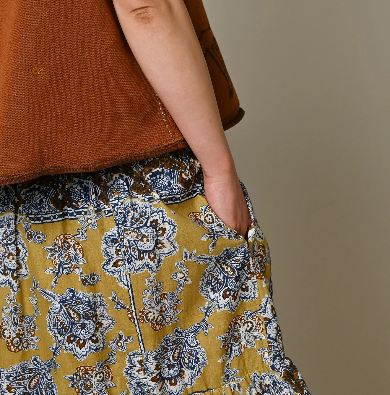 Bandana Paisley Print Tiered Frill Petit Skirt Detail