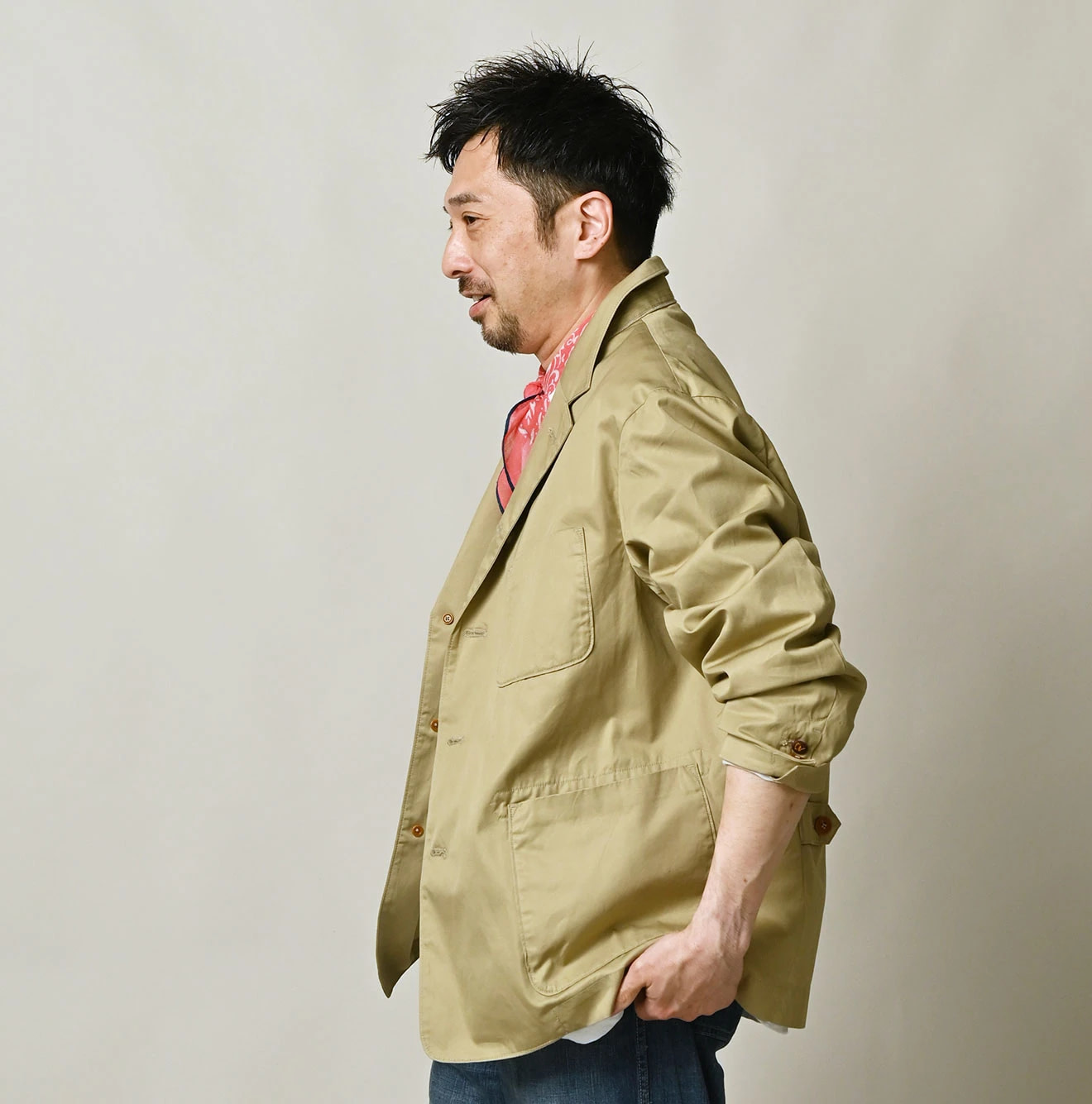 Thin Gabardine 908 Jacquarde Male Model