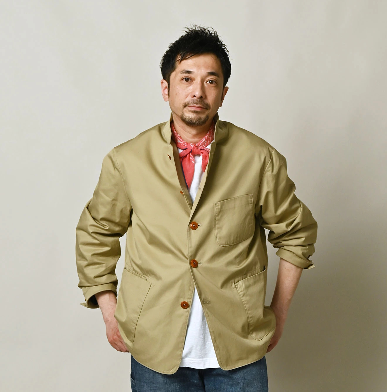 Thin Gabardine 908 Jacquarde Male Model