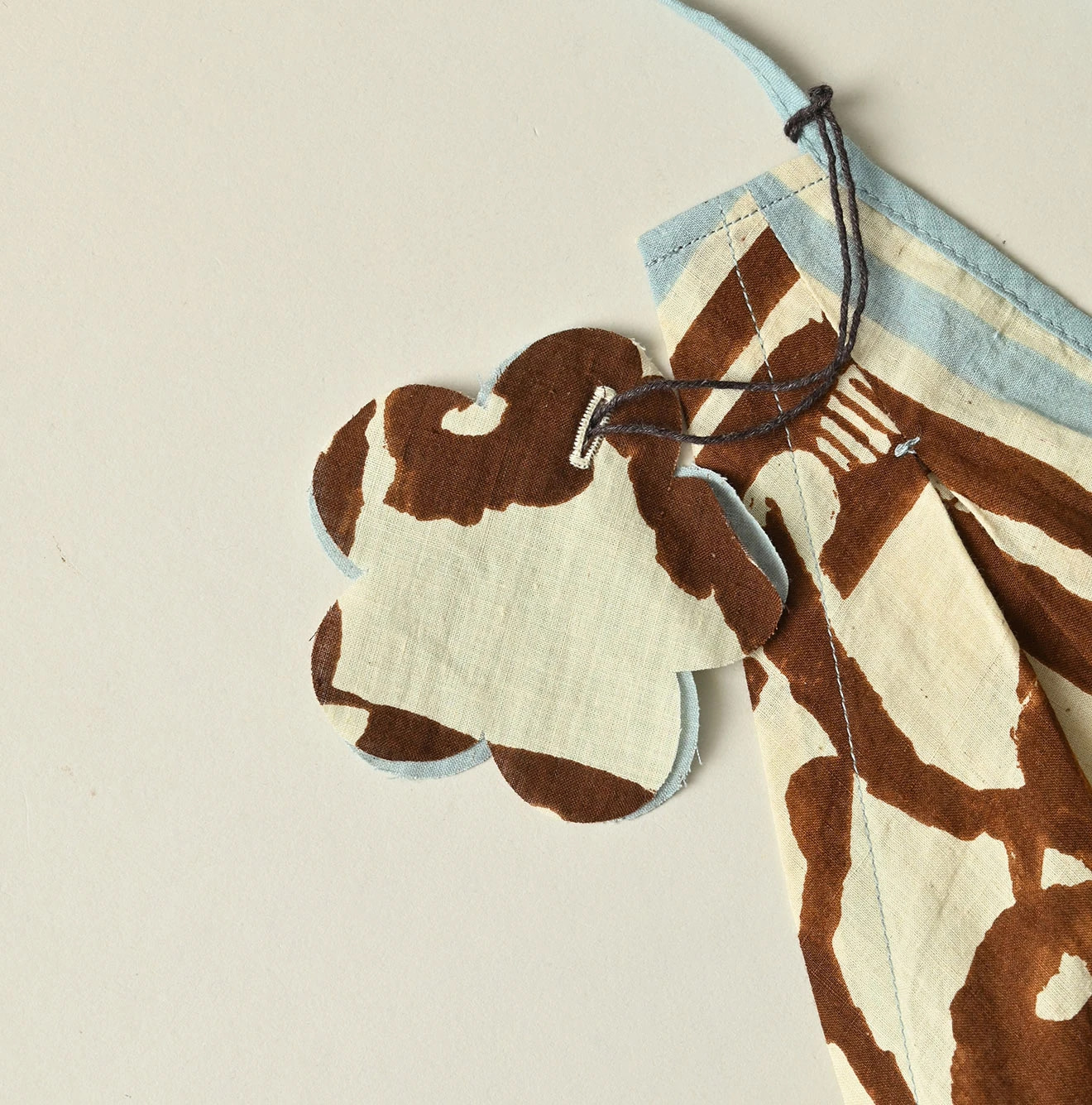 Indian Khadi Flax Flower Tank Bra Detail