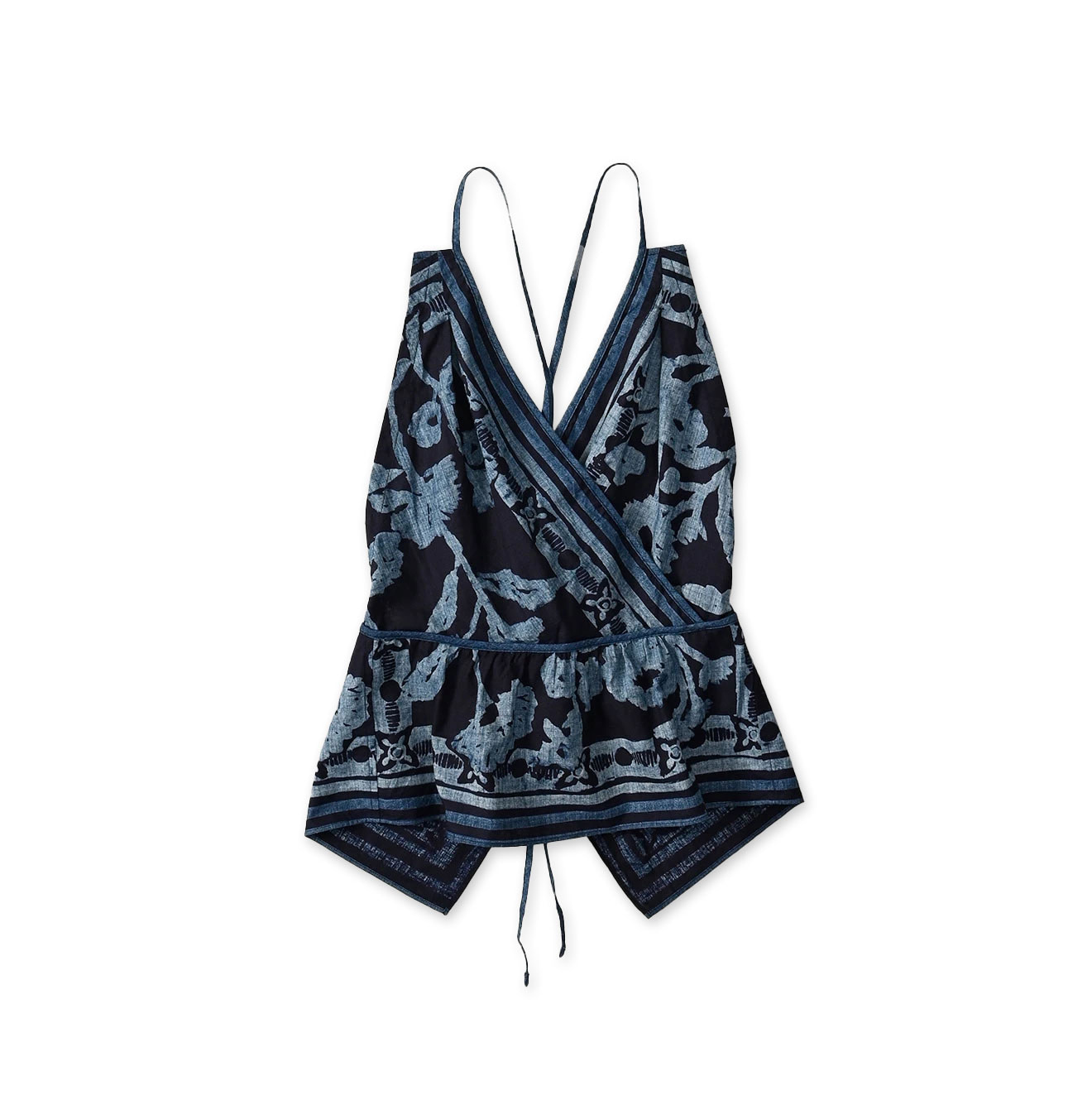 Indigo Indian Khadi Flax Flower Tank Bra