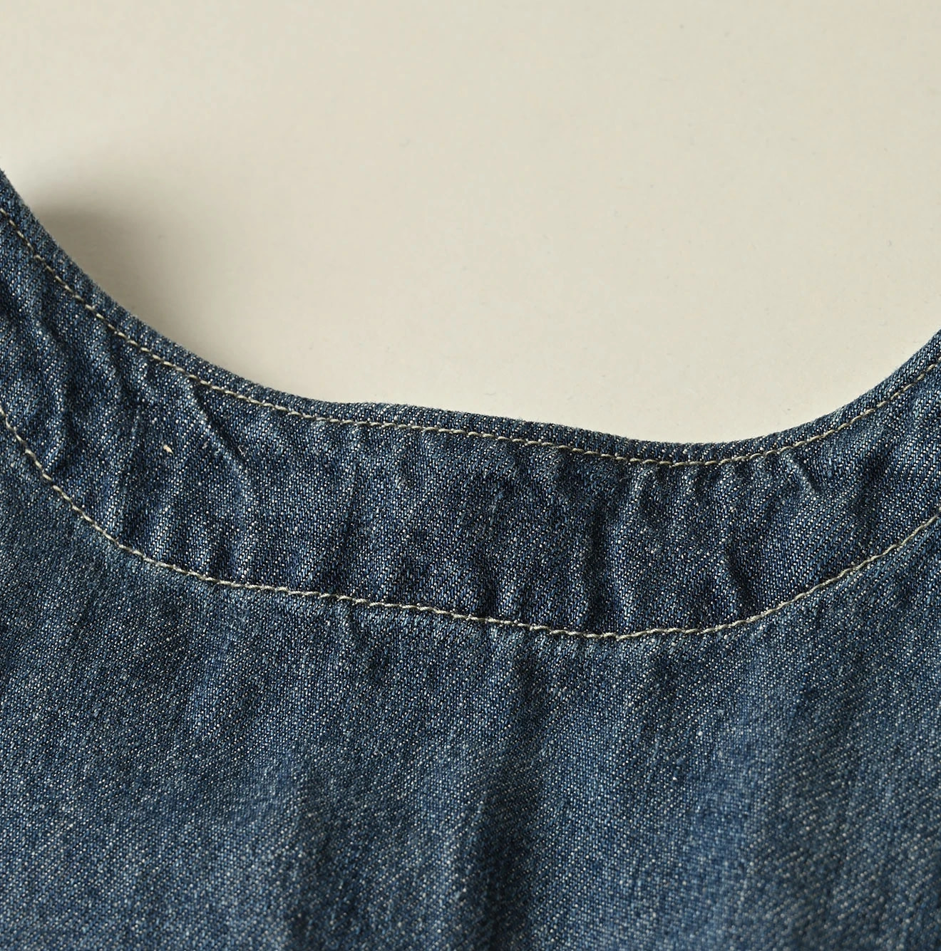 Linen Denim Open Sleeveless Shirt Zyu Detail