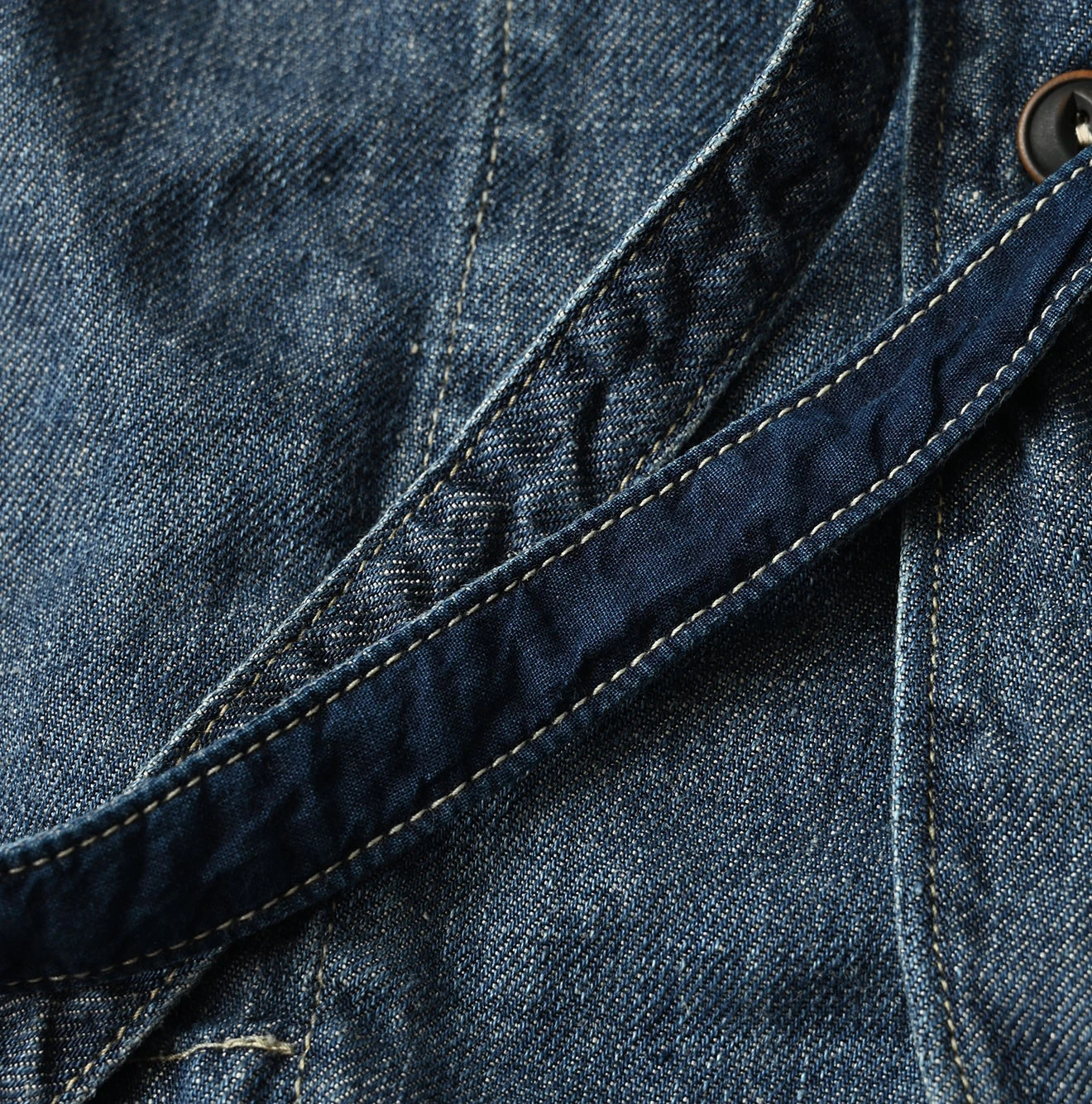 Linen Denim Open Sleeveless Shirt Zyu Detail