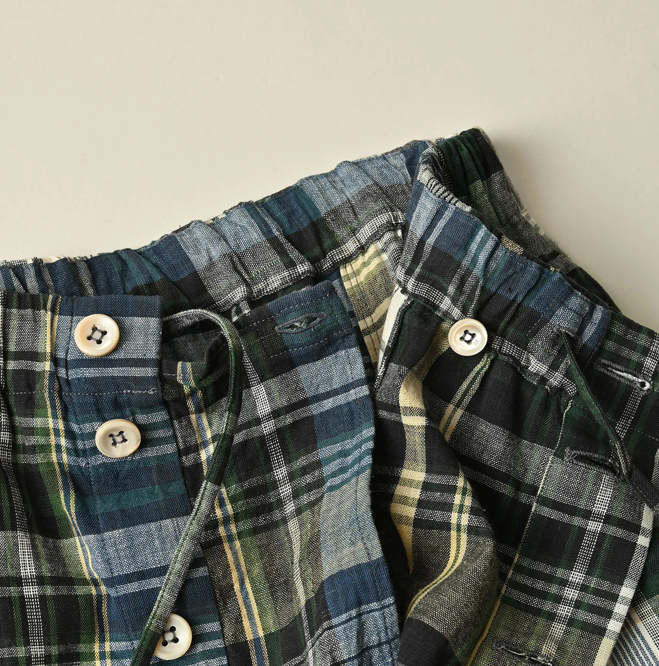 Indian Plant Dyed Madras Print Umbrella Skirt Detail