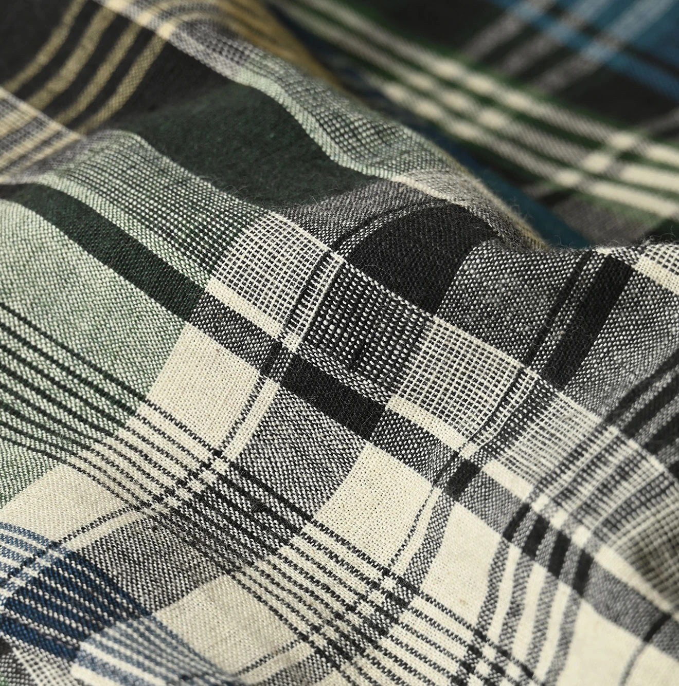 Indian Plant Dyed Madras Print Umbrella Skirt Detail