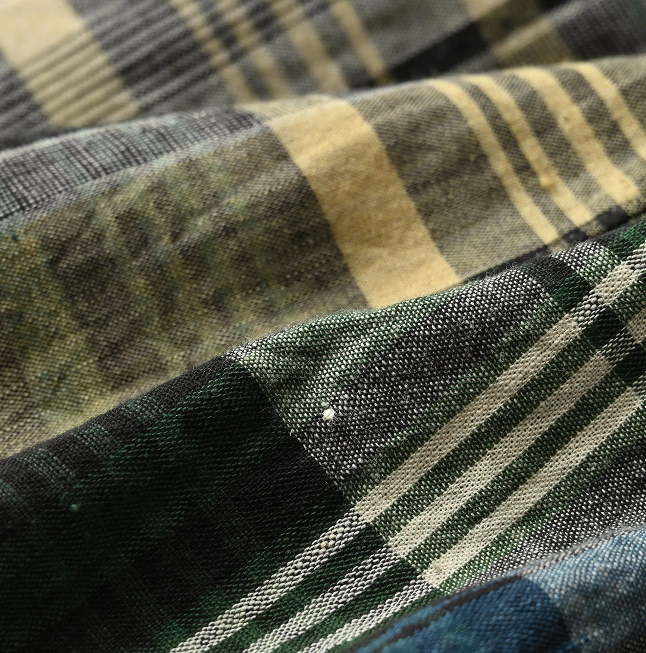Indian Plant Dyed Madras Print Umbrella Skirt Detail