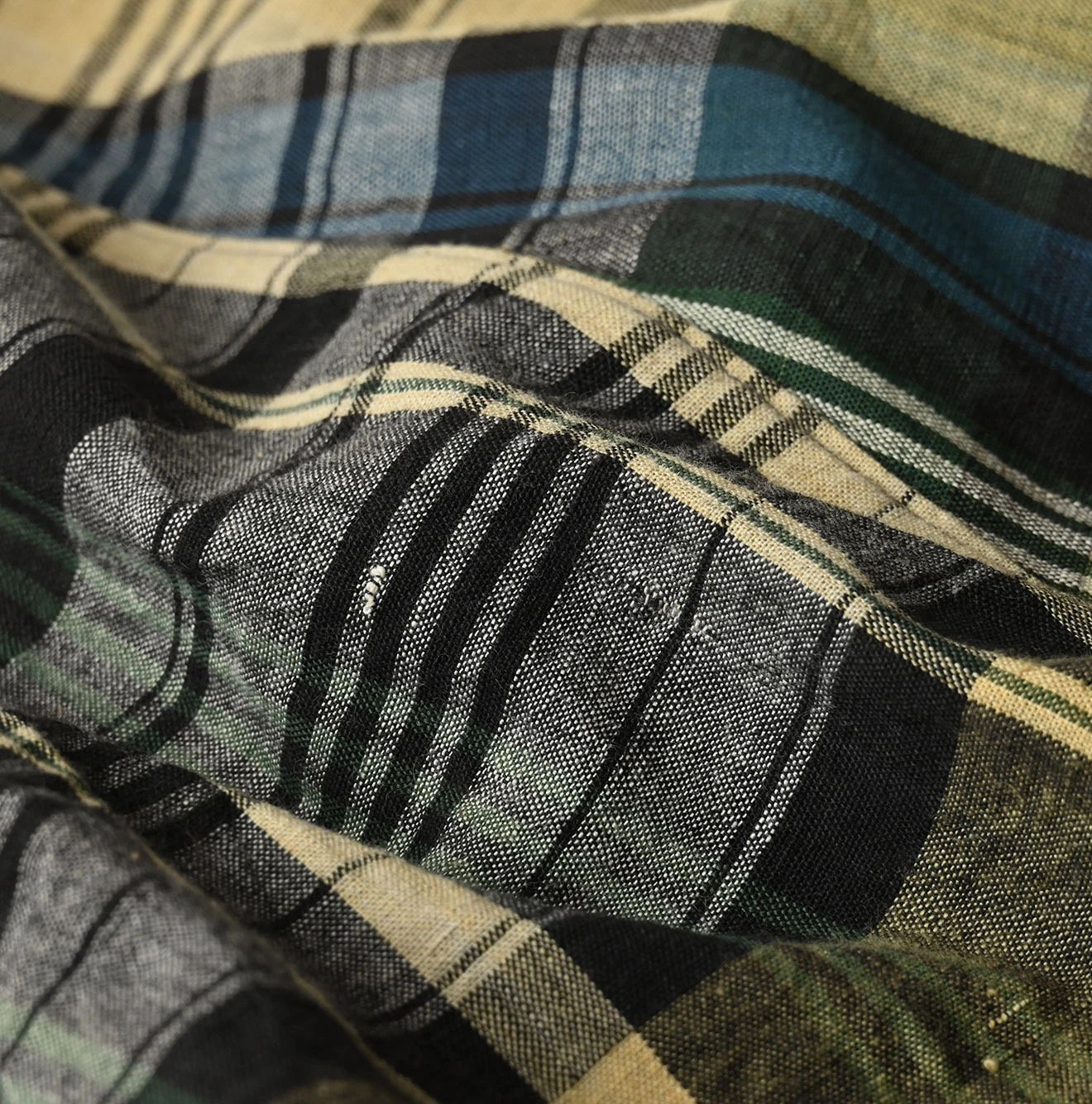 Indian Plant Dyed Madras Print Umbrella Skirt Detail