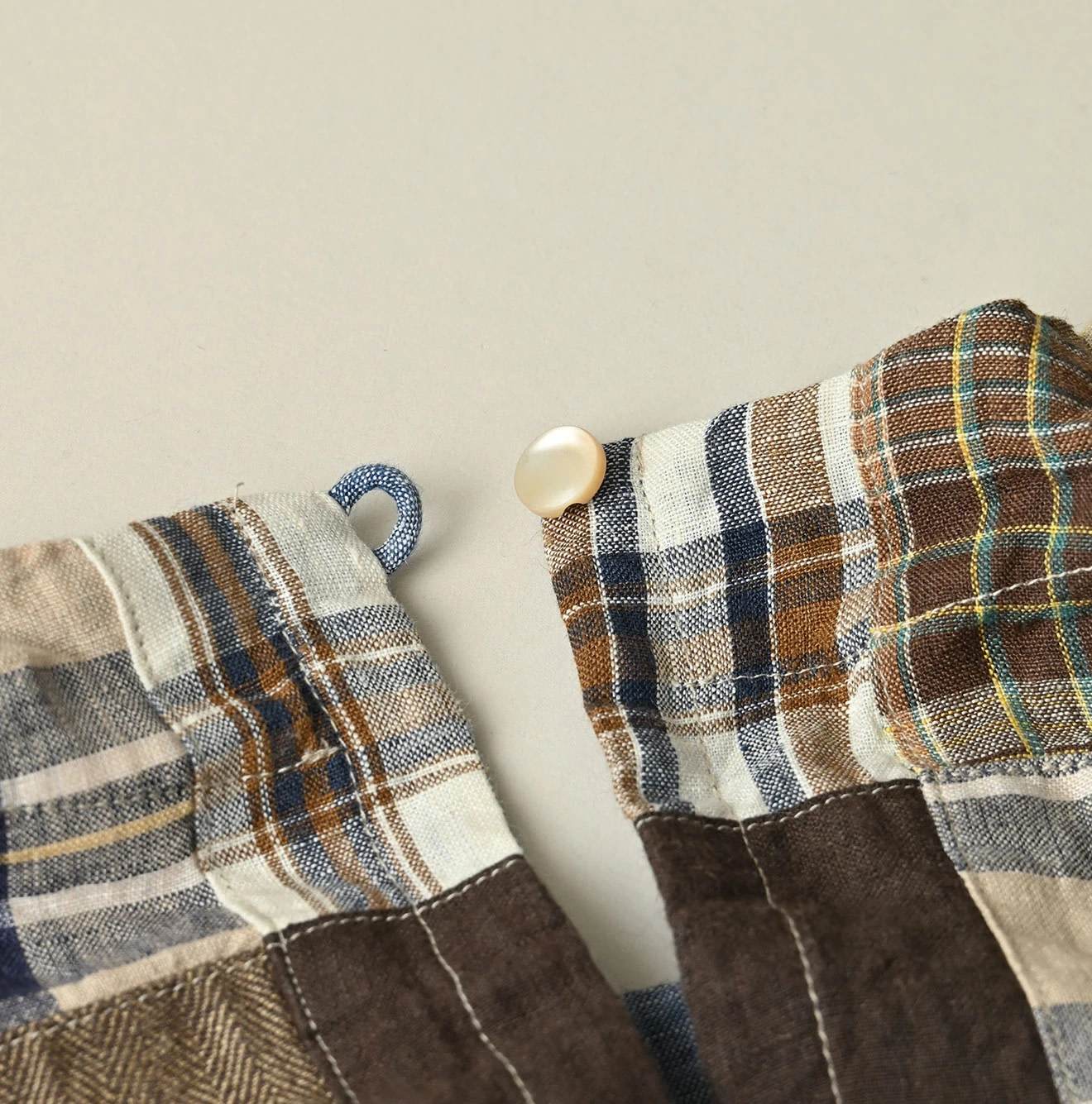 Indian Linen Patchwork POYON Dress Detail