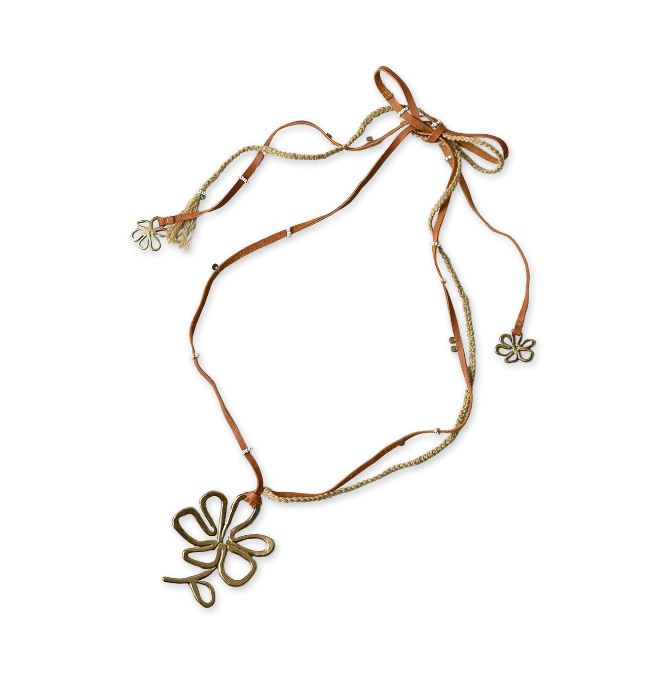 Flower Necklace Brass