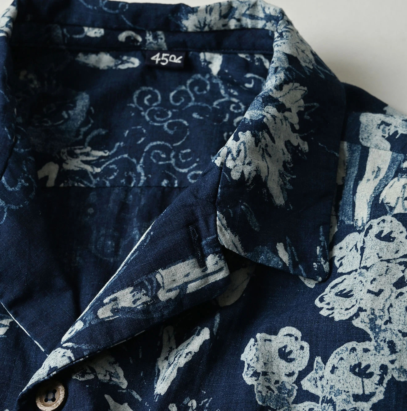 Indigo Hira Palampore Print LeiLei Shirt MEN Detail