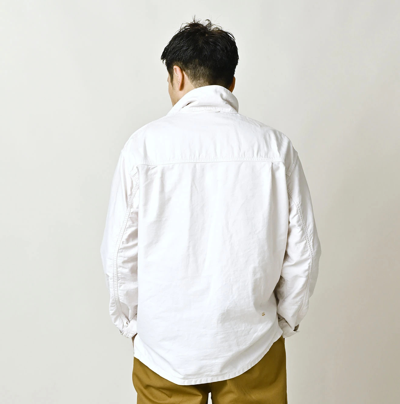 Horizontal Satin 908 Bush Shirt Male Model