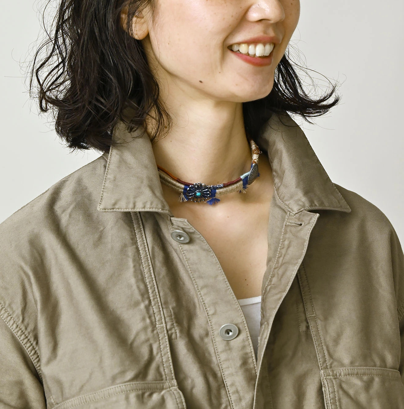 Horizontal Satin 908 Bush Shirt Detail