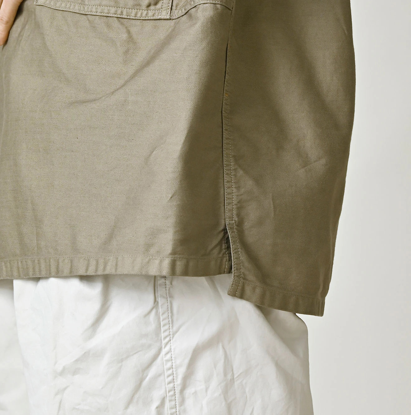 Horizontal Satin 908 Bush Shirt Detail