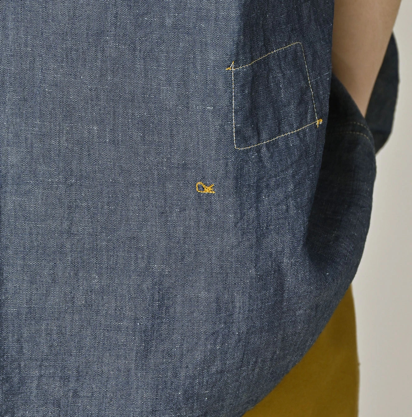 Cotton Linen Dungaree LeiLei Shirt MEN Nou Detail