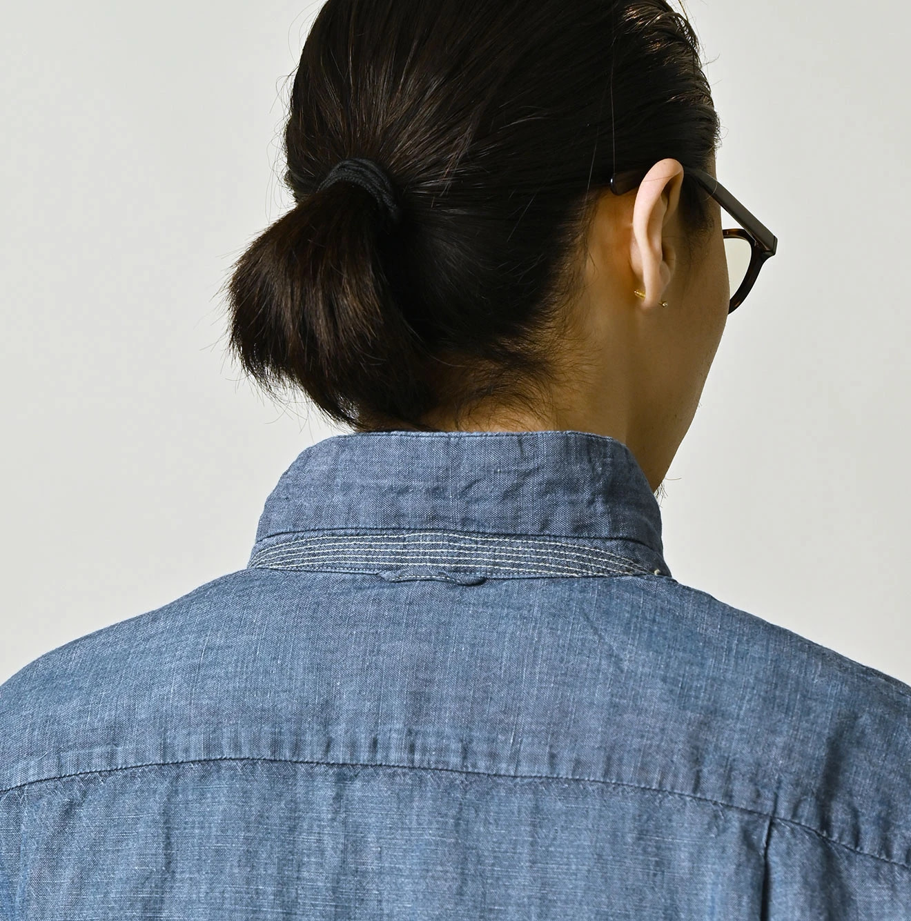 Cotton Linen Dungaree LeiLei Shirt MEN Distressed Detail
