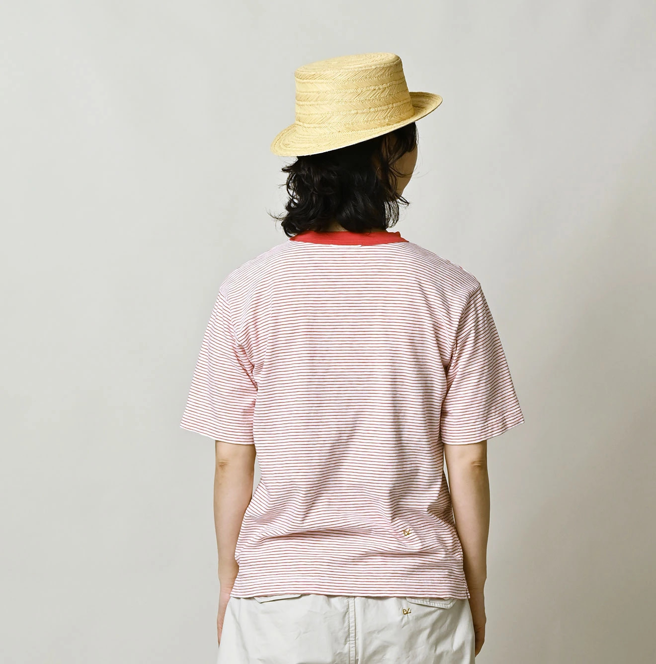 Tenjiku Striped 908 45 Star Pocket T-shirt Female Model