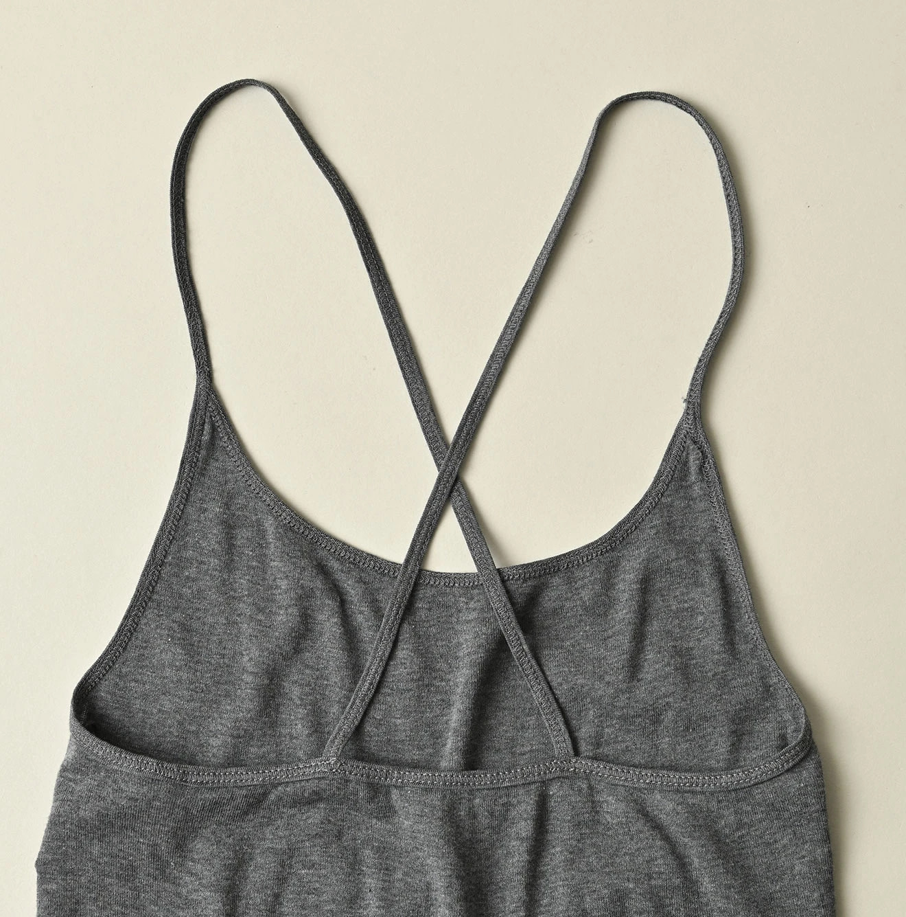 Top Ribbed Cross-Back Camisole Detail