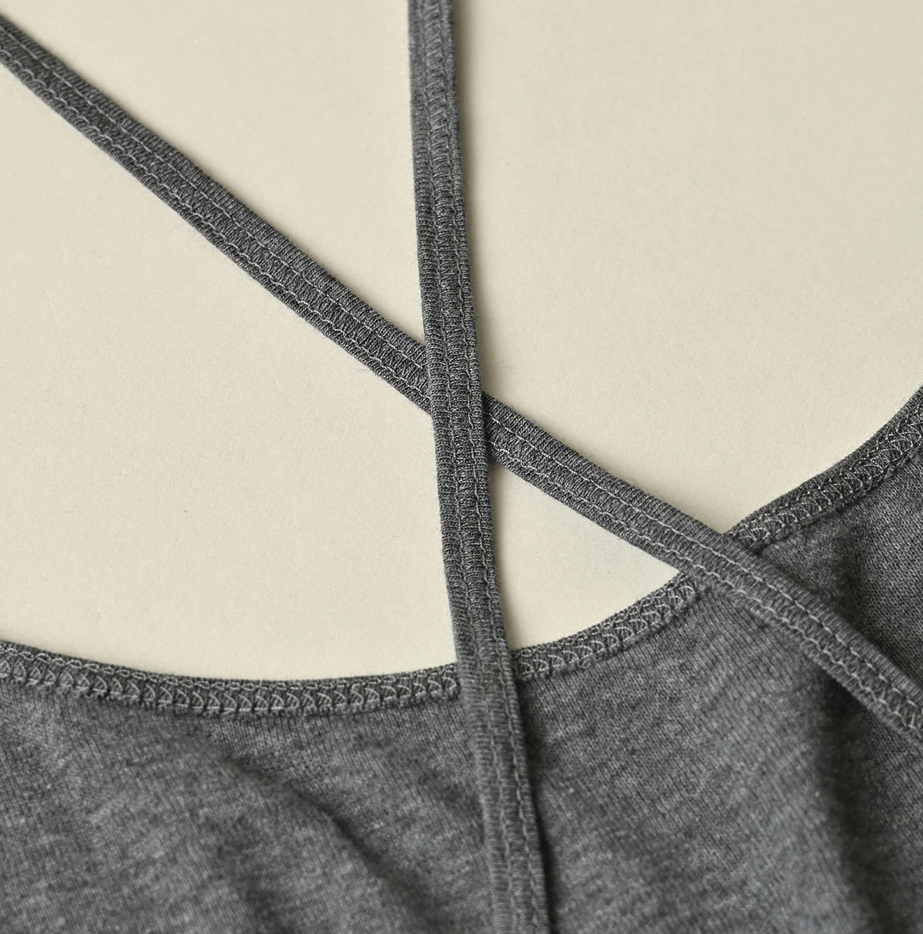 Top Ribbed Cross-Back Camisole Detail