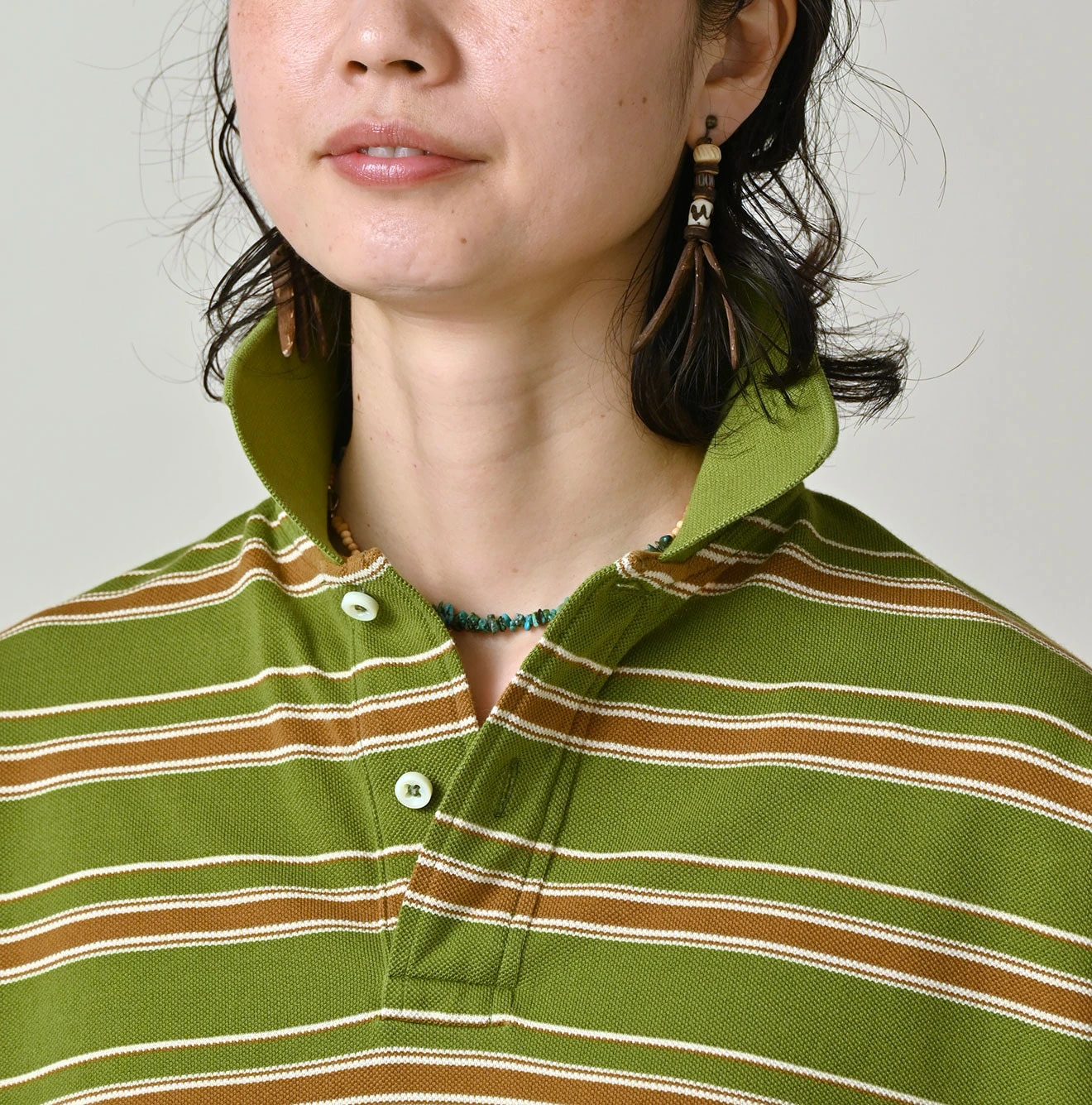 Striped KANOKO 908 Uma Polo Shirt Detail