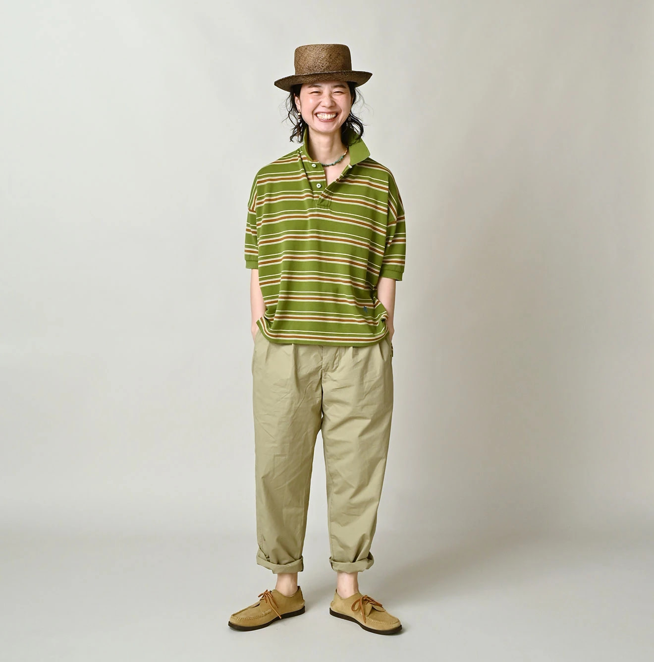 Striped KANOKO 908 Uma Polo Shirt Female Model
