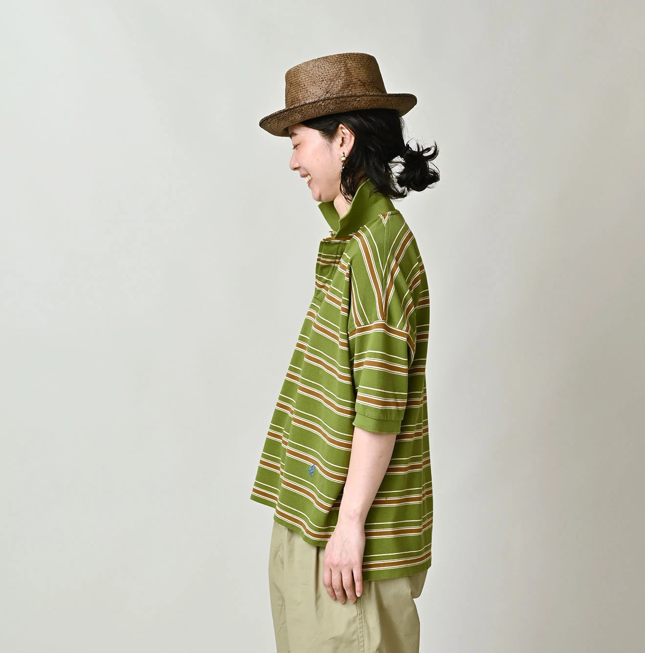 Striped KANOKO 908 Uma Polo Shirt Female Model