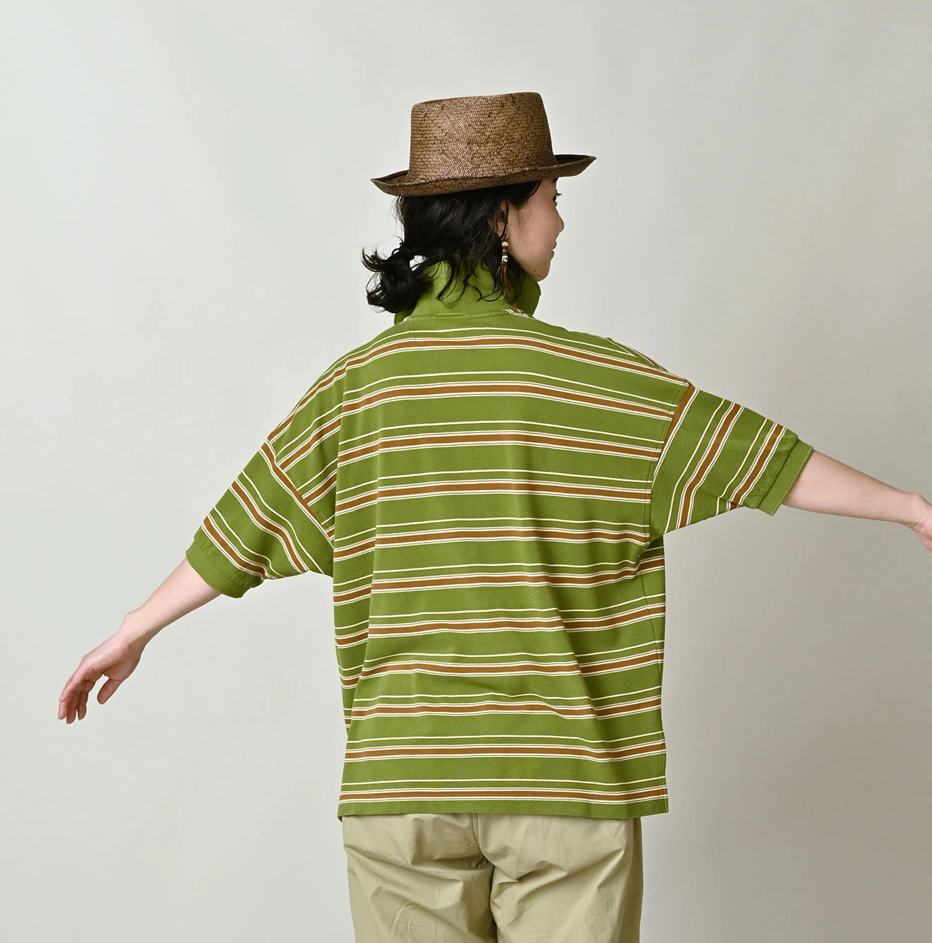 Striped KANOKO 908 Uma Polo Shirt Female Model