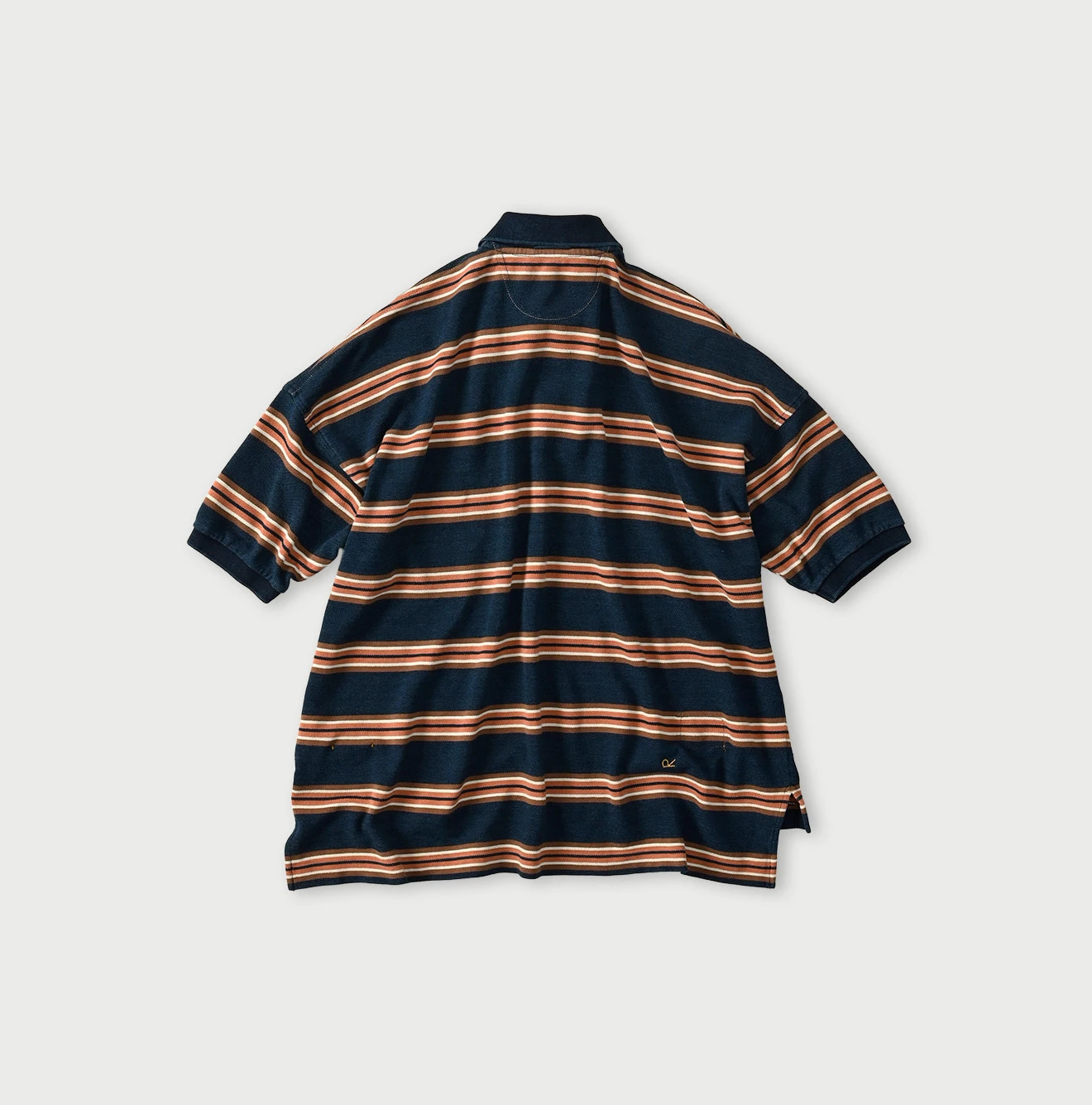 Indigo Striped KANOKO 908 Uma Polo Shirt Back
