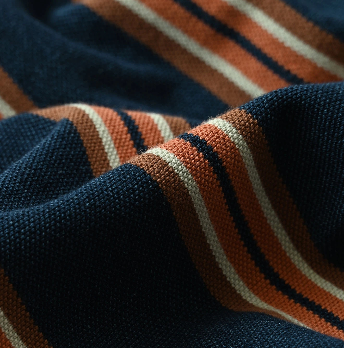 Indigo Striped KANOKO 908 Uma Polo Shirt Detail