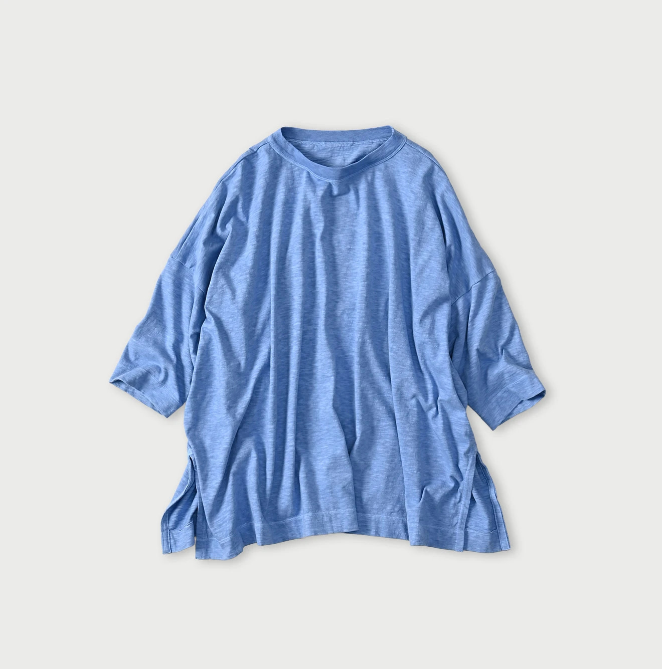 45 Plant Dyed Tenjiku Big Slit T-shirt Gardenia