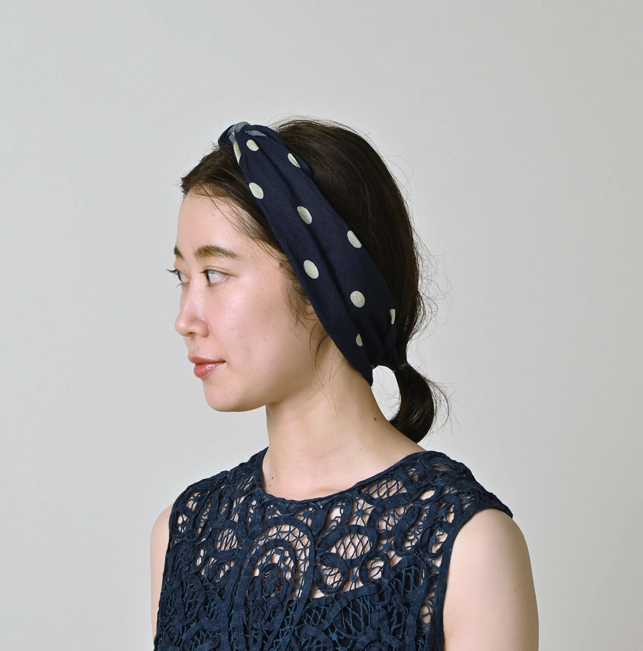 Indigo Australian Aya Polka Dot Bandana Female Model