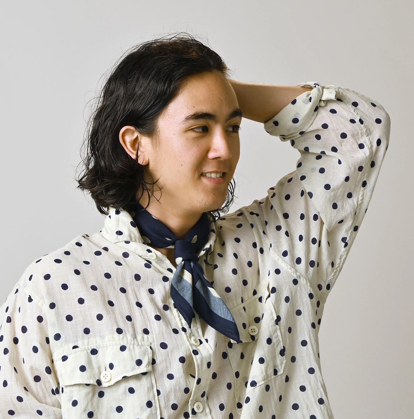 Indigo Australian Aya Polka Dot Bandana Male Model