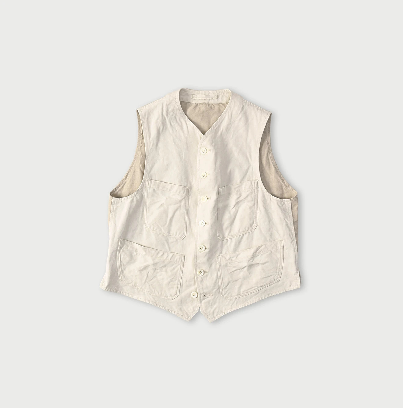 Linen Cloth 908 Vest Antique White
