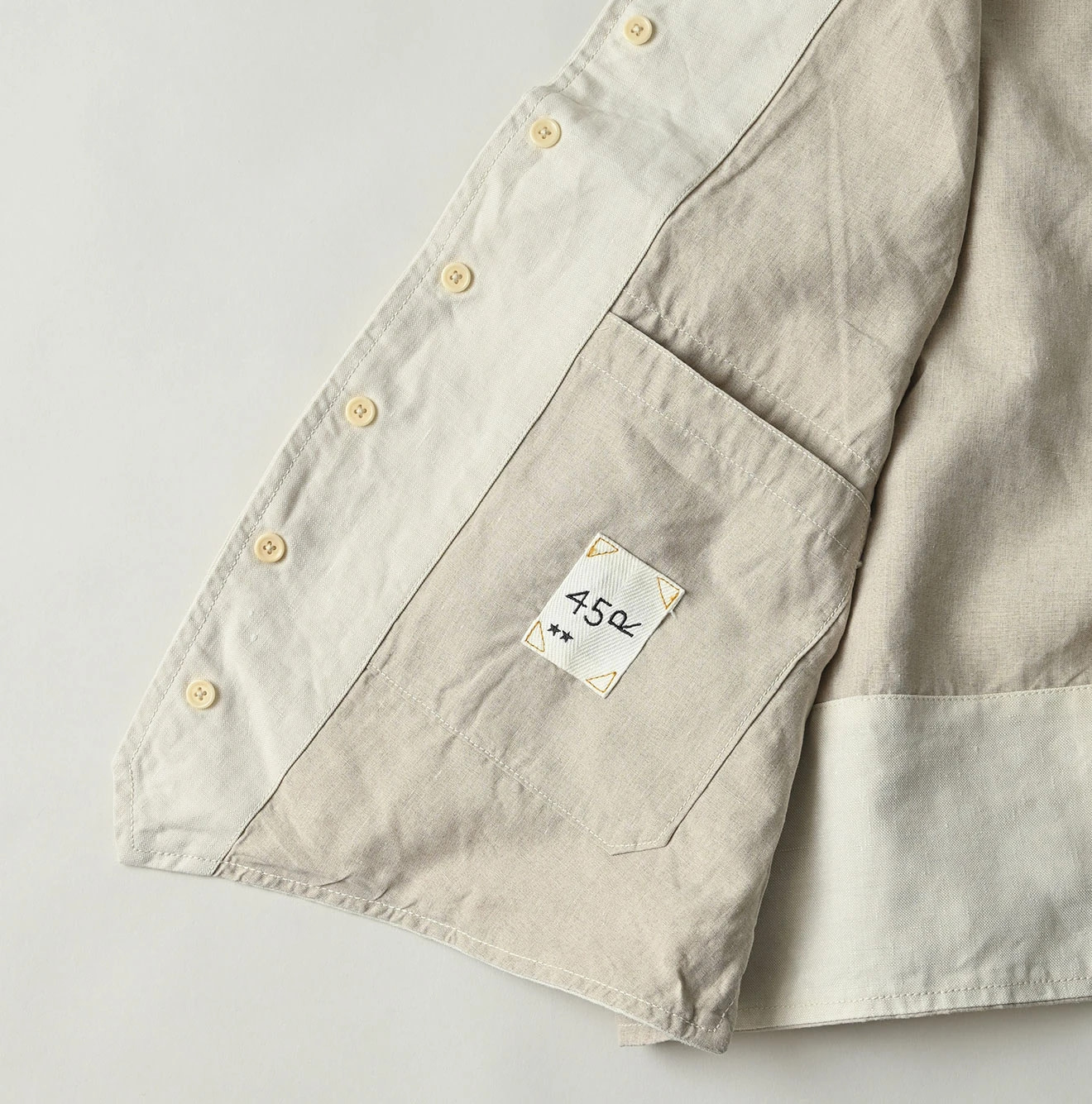 Linen Cloth 908 Vest Detail