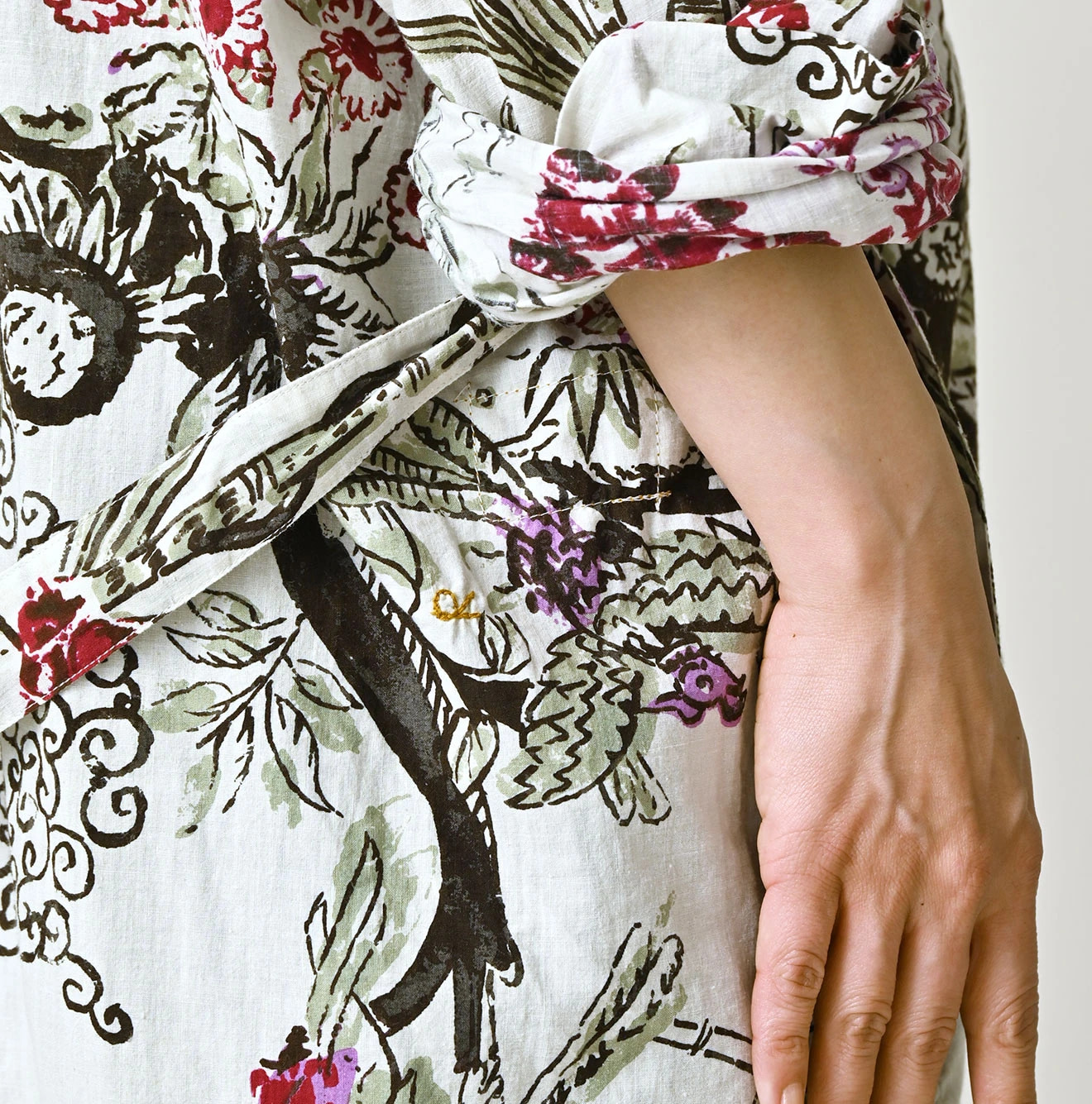 Indian Khadi Palampore Print Happie Long Detail