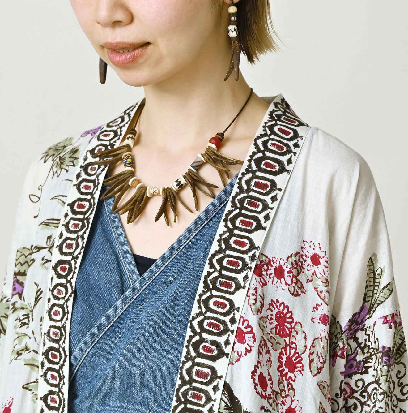 Indian Khadi Palampore Print Happie Long Detail