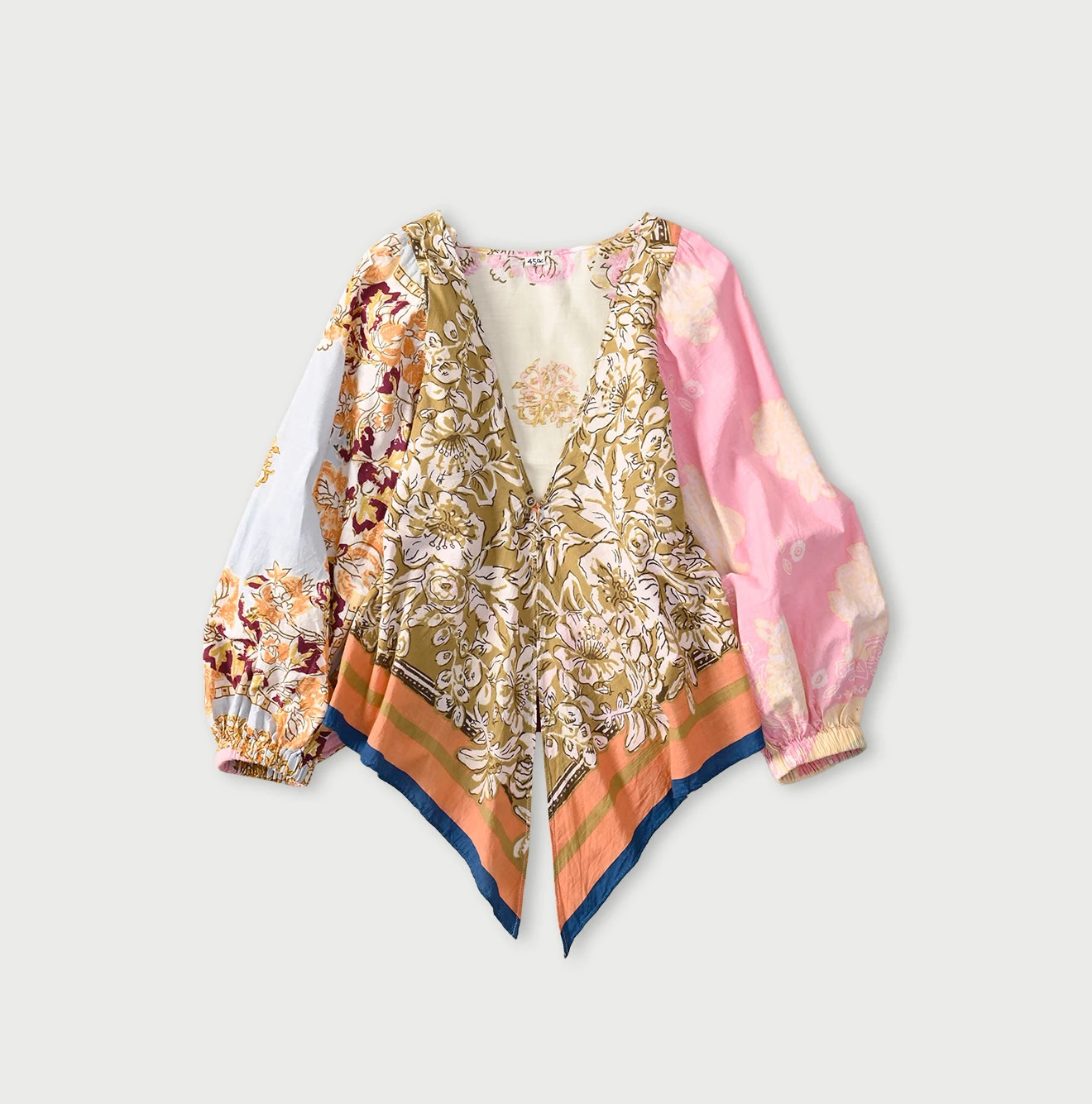 Indian Khadi Bandana Mix SAIJIKI Bolero Pink Mix