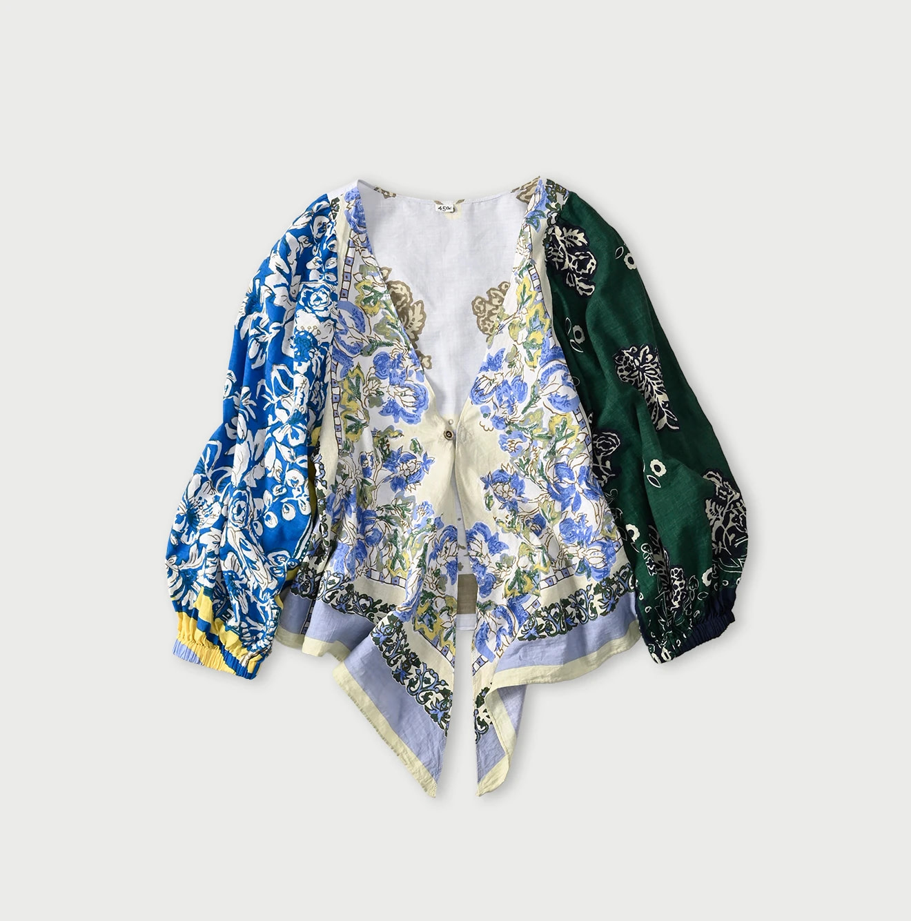 Indian Khadi Bandana Mix SAIJIKI Bolero Green Mix