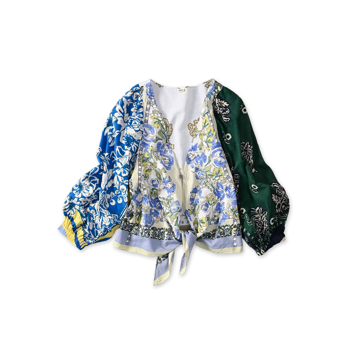 Indian Khadi Bandana Mix SAIJIKI Bolero Green Mix